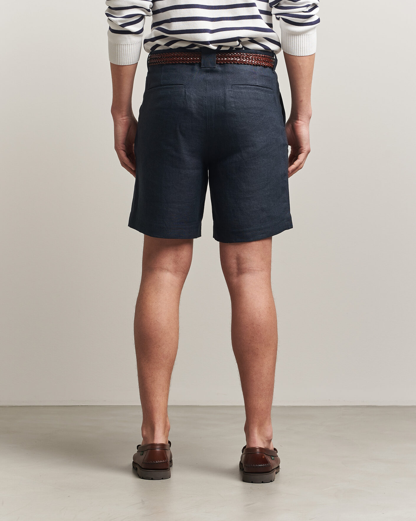 Men | Shorts | Peregrine | Windsor Linen Shorts Navy Stripe