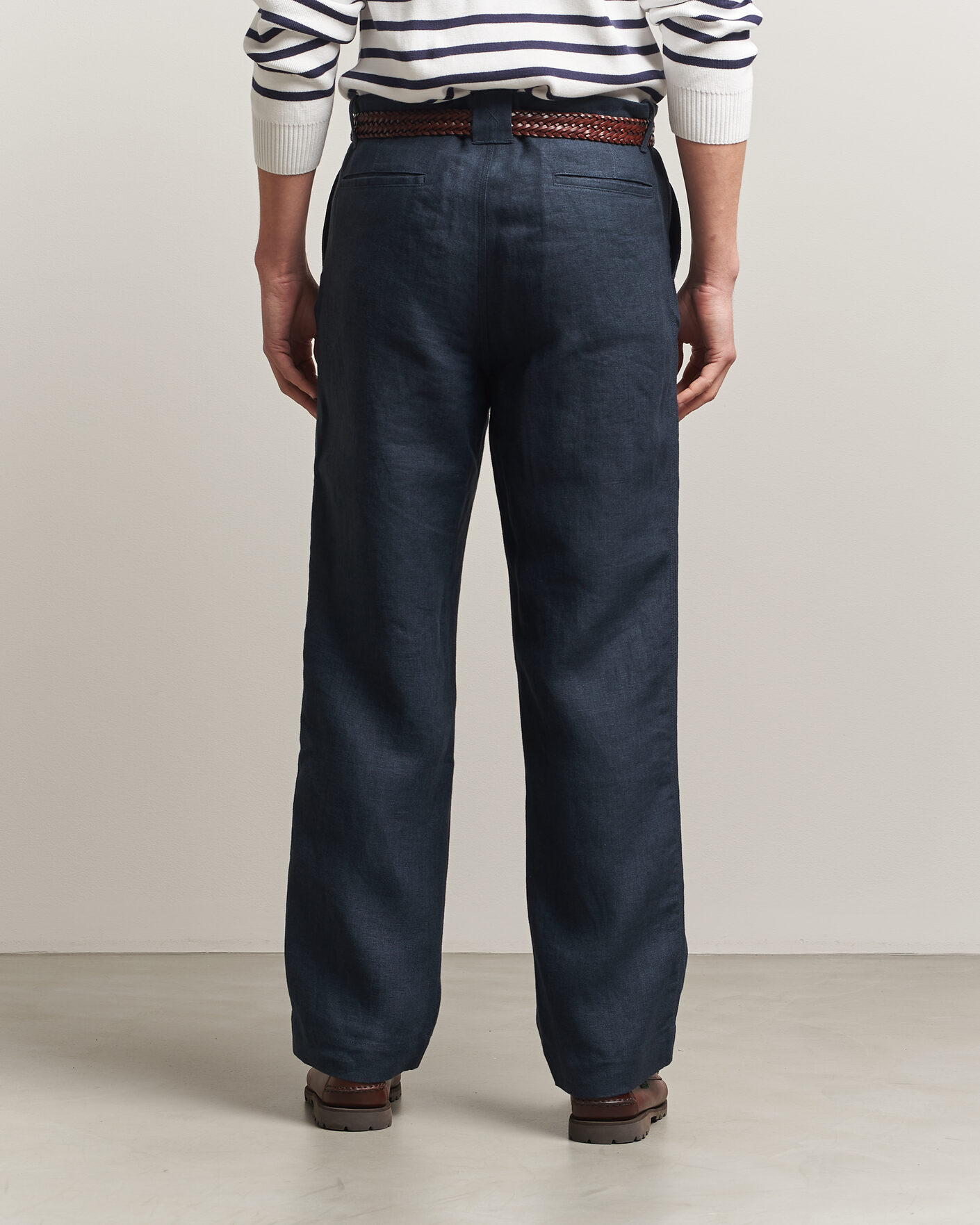 Men | Trousers | Peregrine | Windsor Linen Trousers Navy