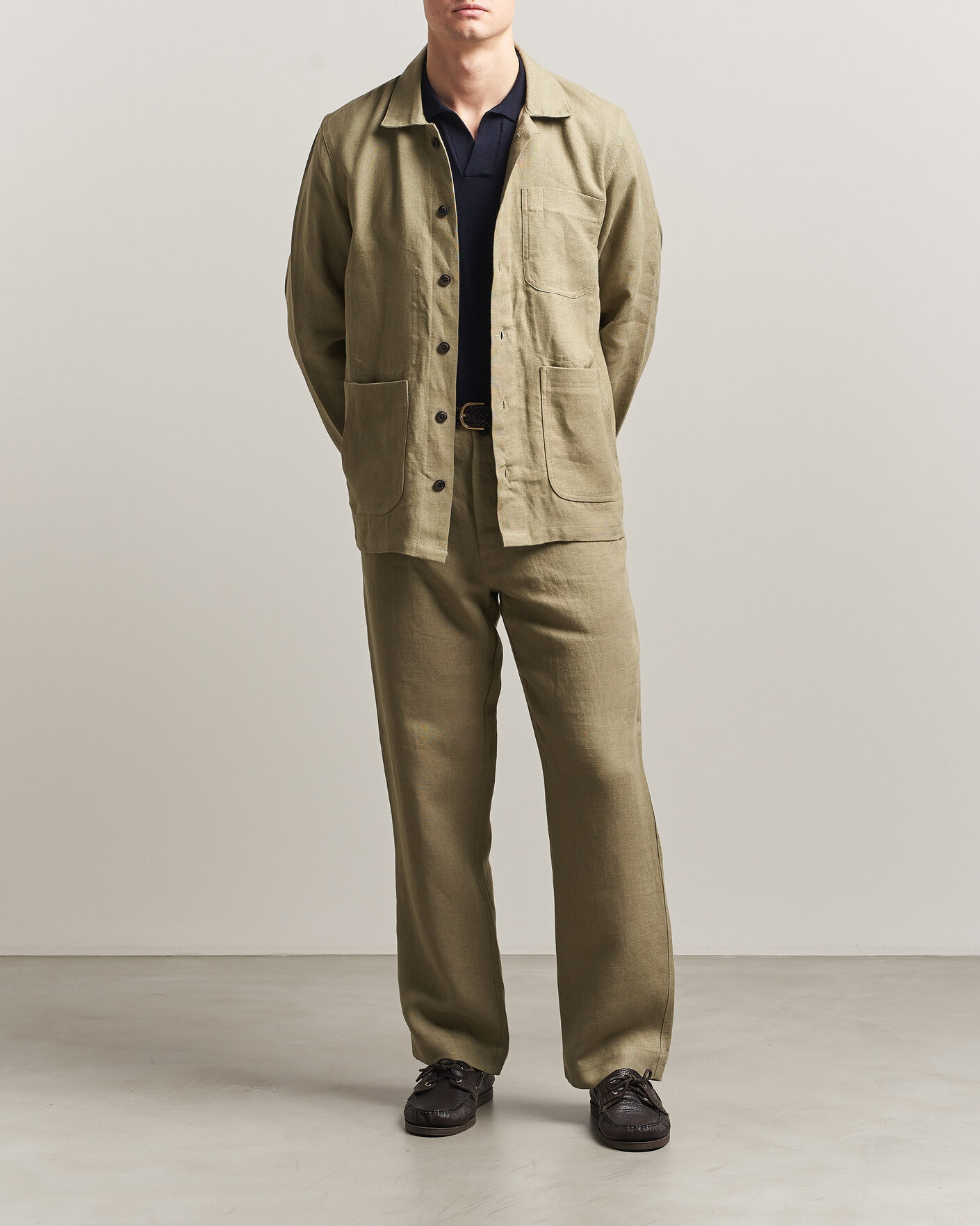 Men | Trousers | Peregrine | Windsor Linen Trousers Sage