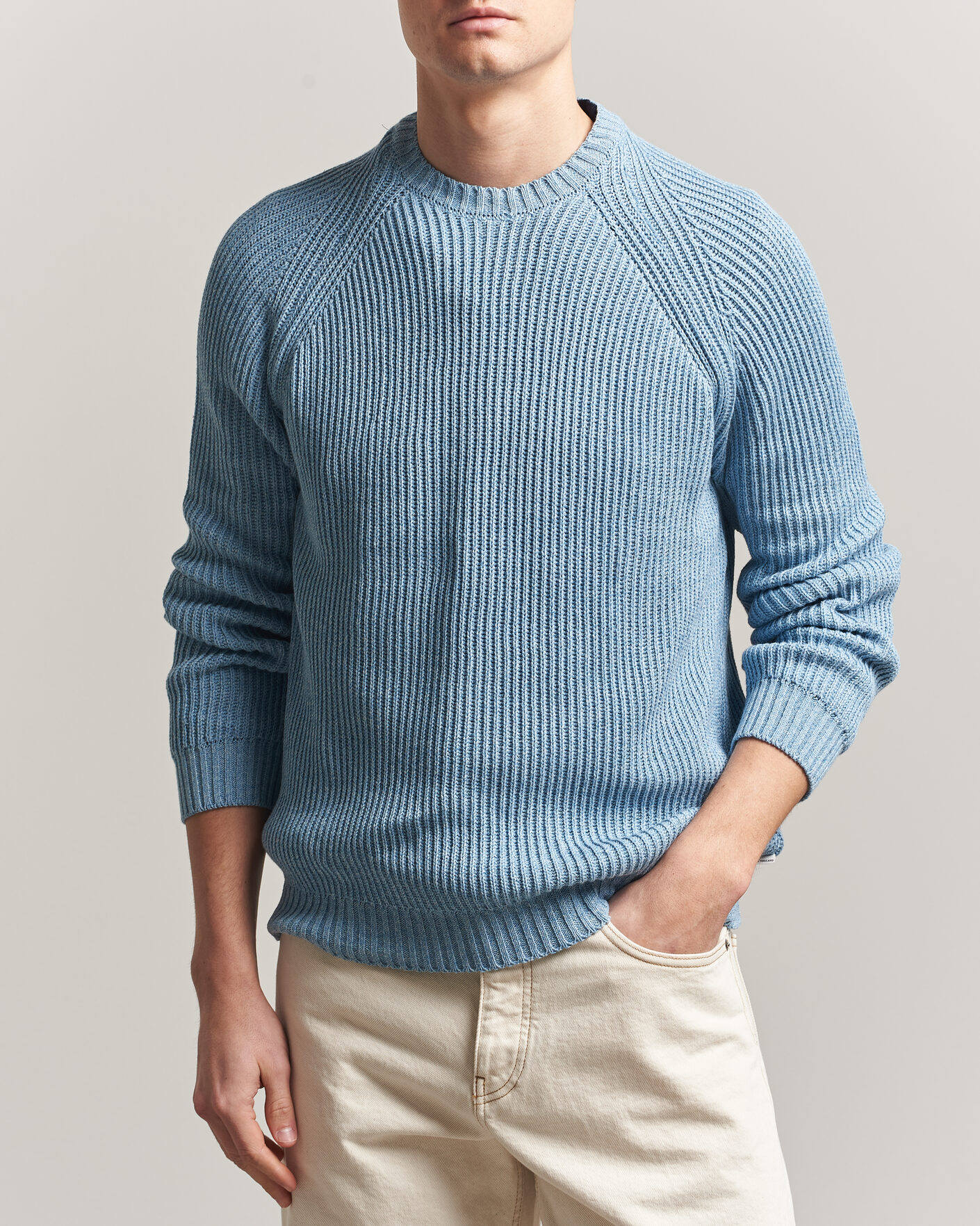 Men | Sweaters & Knitwear | Peregrine | Harry Organic Cotton Sweater Ocean
