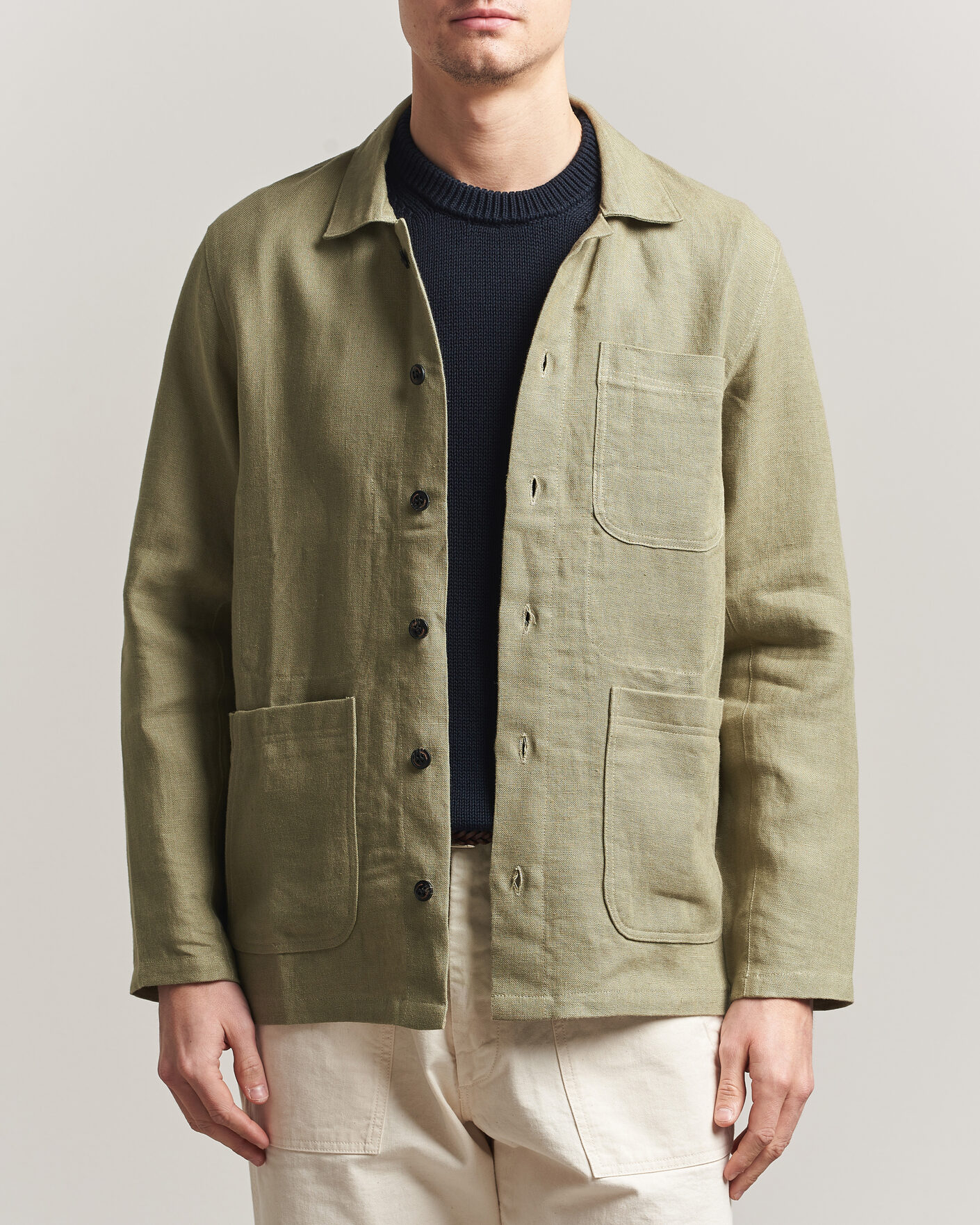 Men | Shirts | Peregrine | Windsor Linen Shacket Khaki