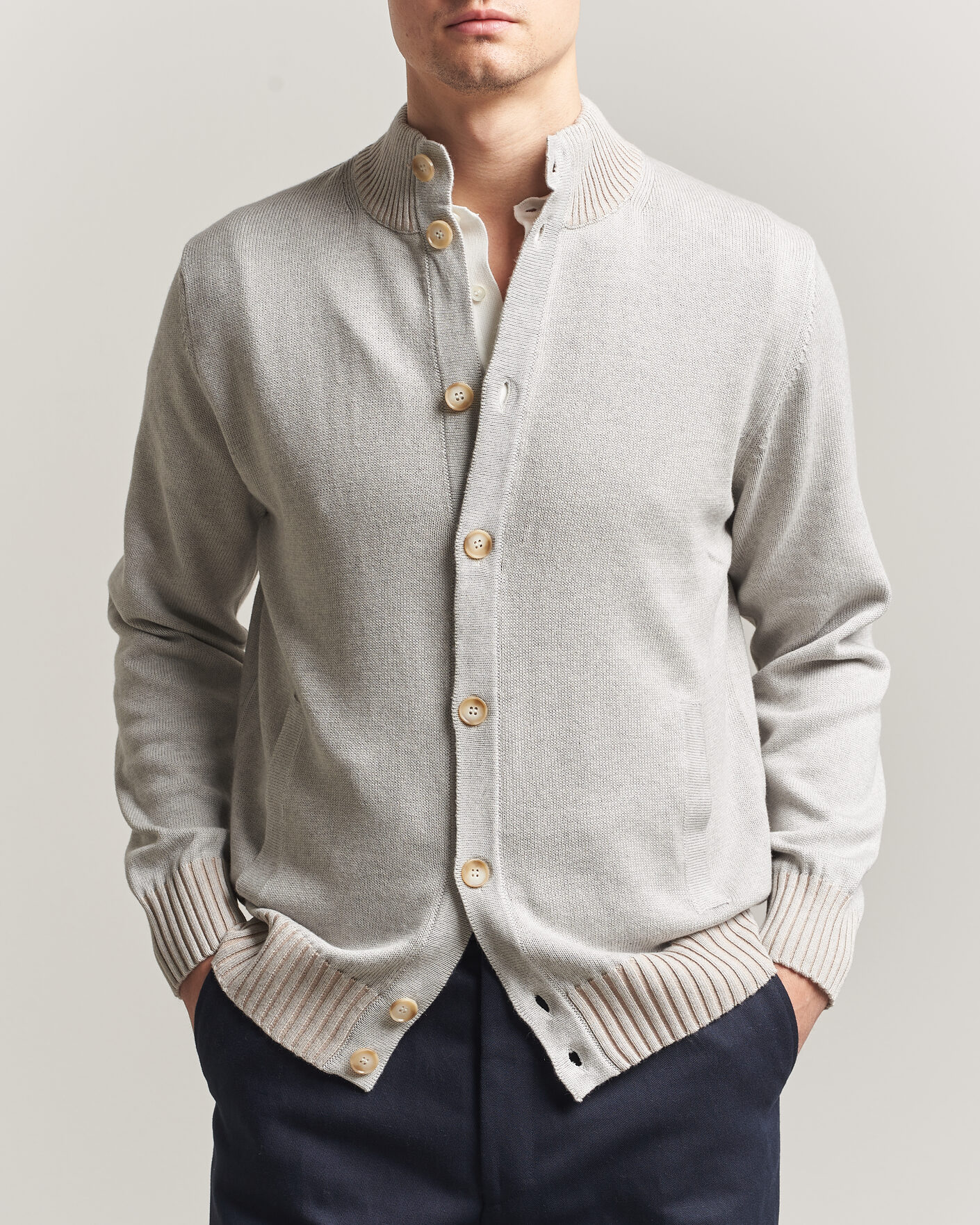 John Smedley Petworth Extra Fine Merino Cardigan Charcoal at
