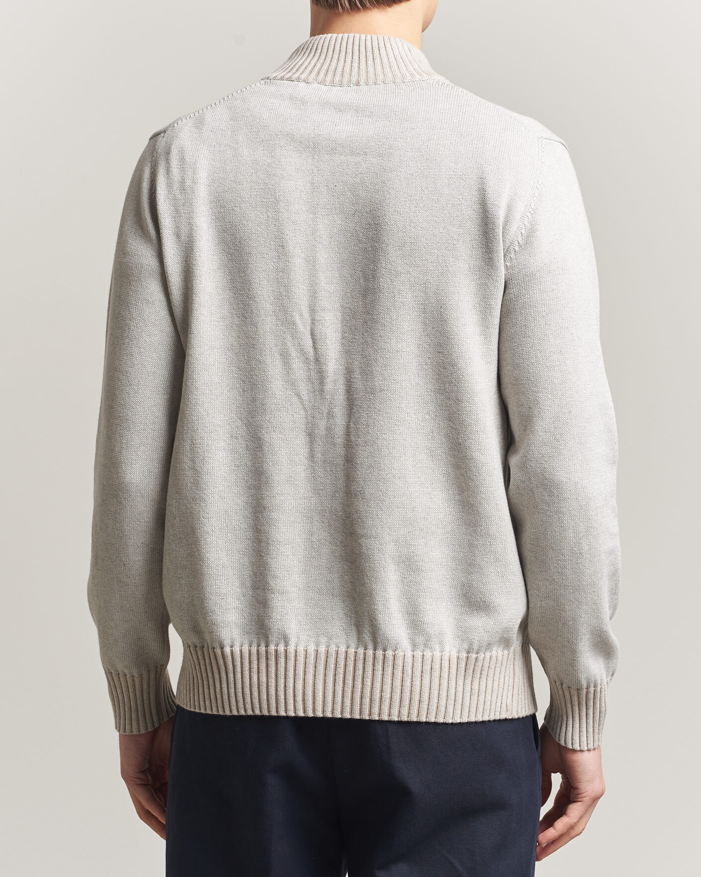 Men | Sweaters & Knitwear | Morgano | Cotton/Cashmere Knitted Cardigan Light Grey