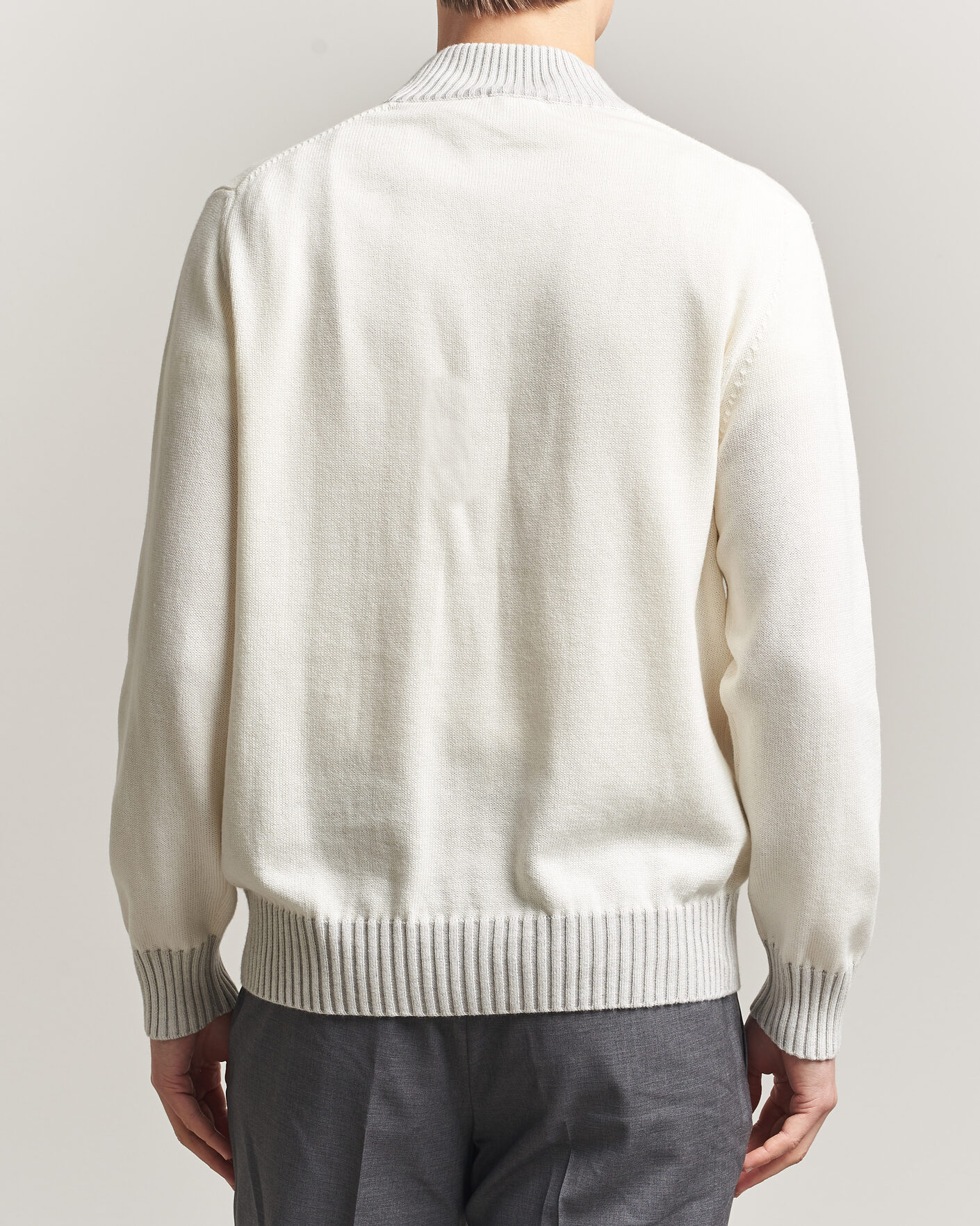 Men | Sweaters & Knitwear | Morgano | Cotton/Cashmere Knitted Cardigan Cream