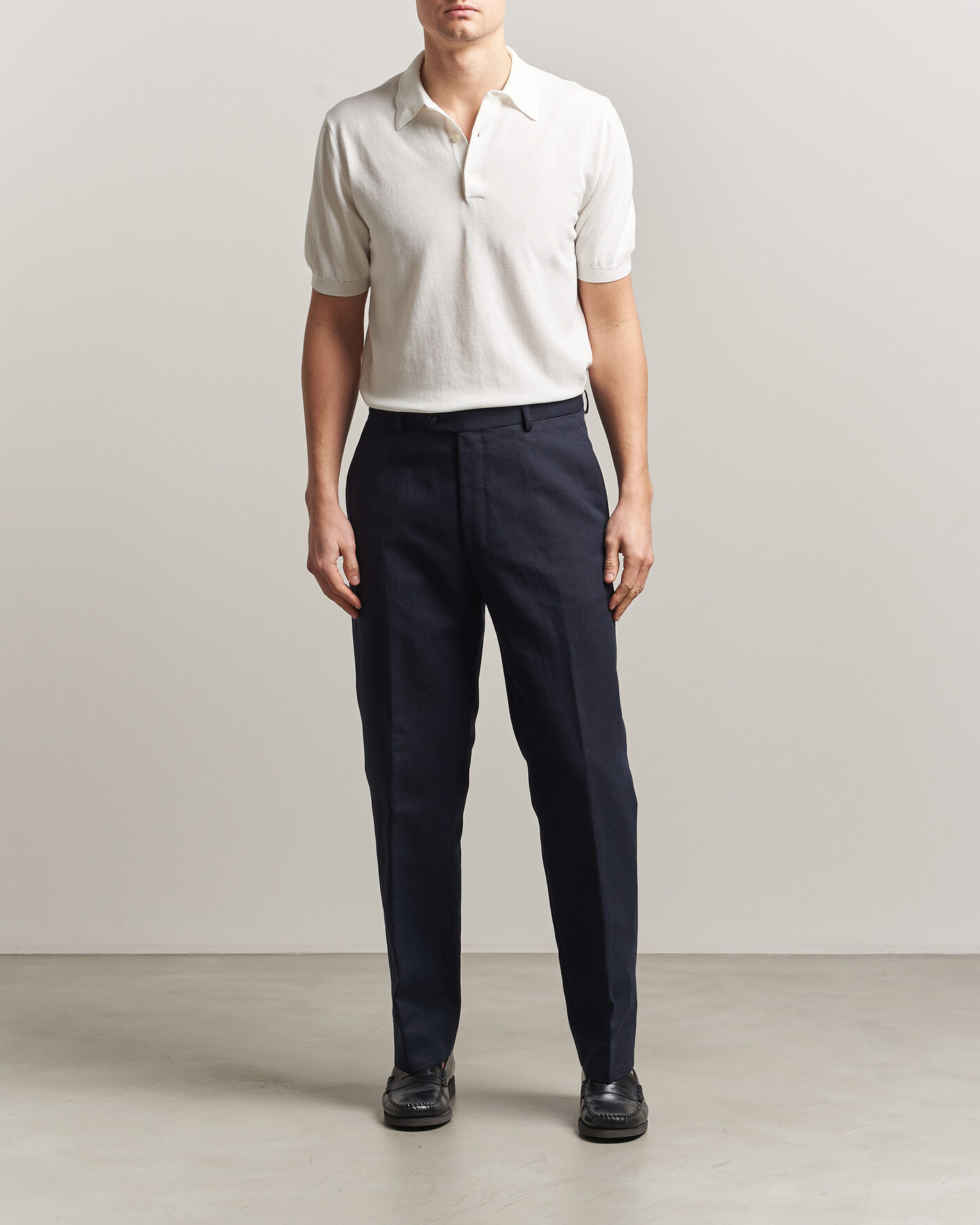Men | Polo Shirts | Morgano | Knitted Cotton Crepe Polo Latte