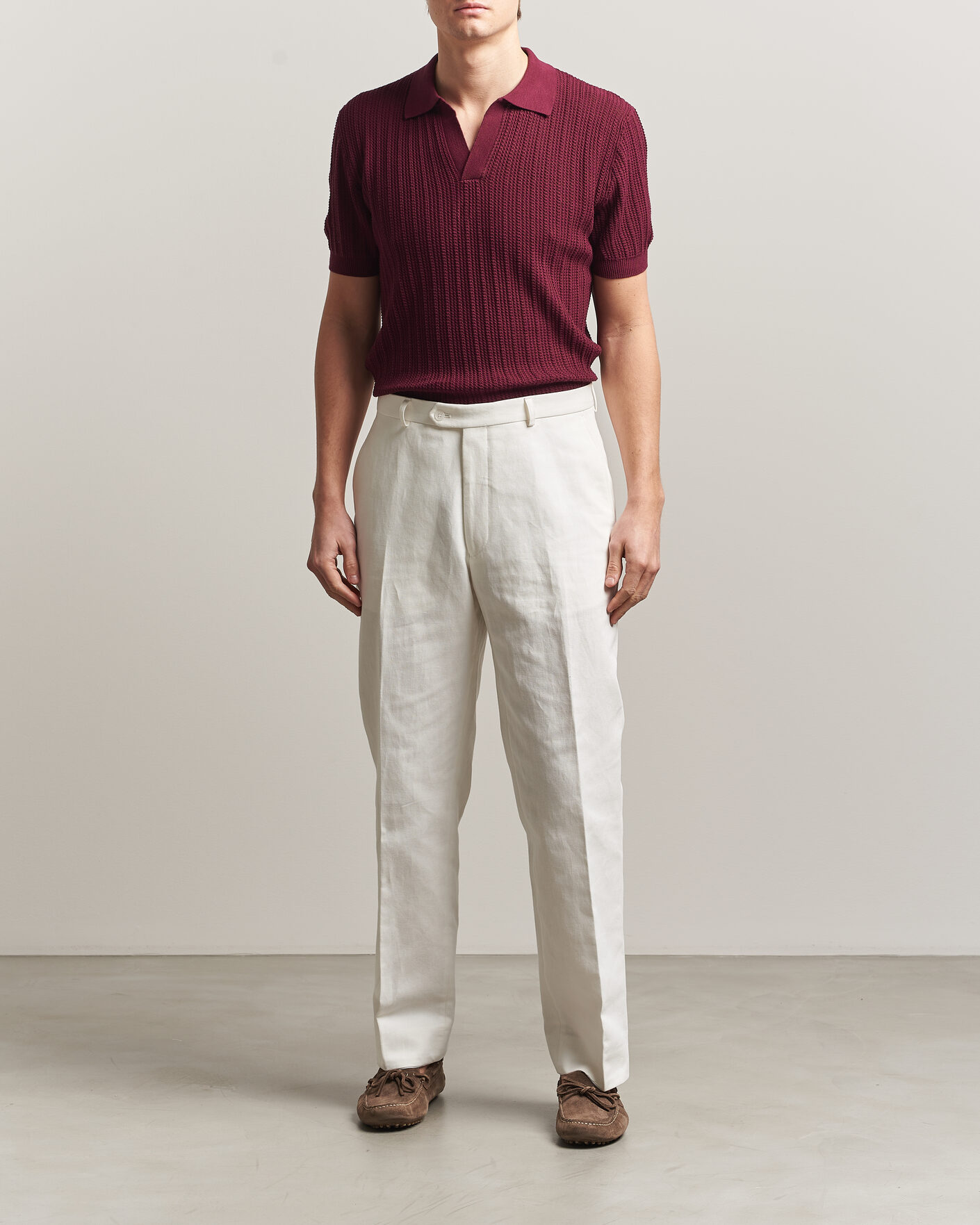 Men | Polo Shirts | Morgano | Structured Knitted Polo Burgundy