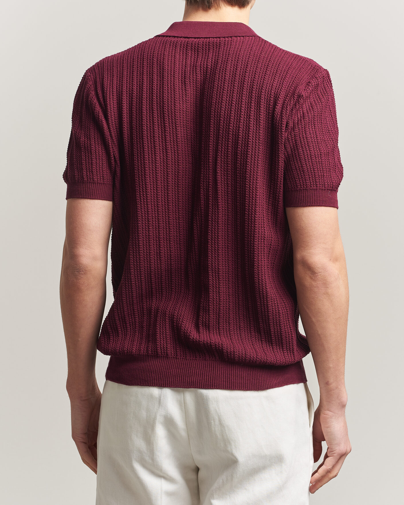 Men | Polo Shirts | Morgano | Structured Knitted Polo Burgundy