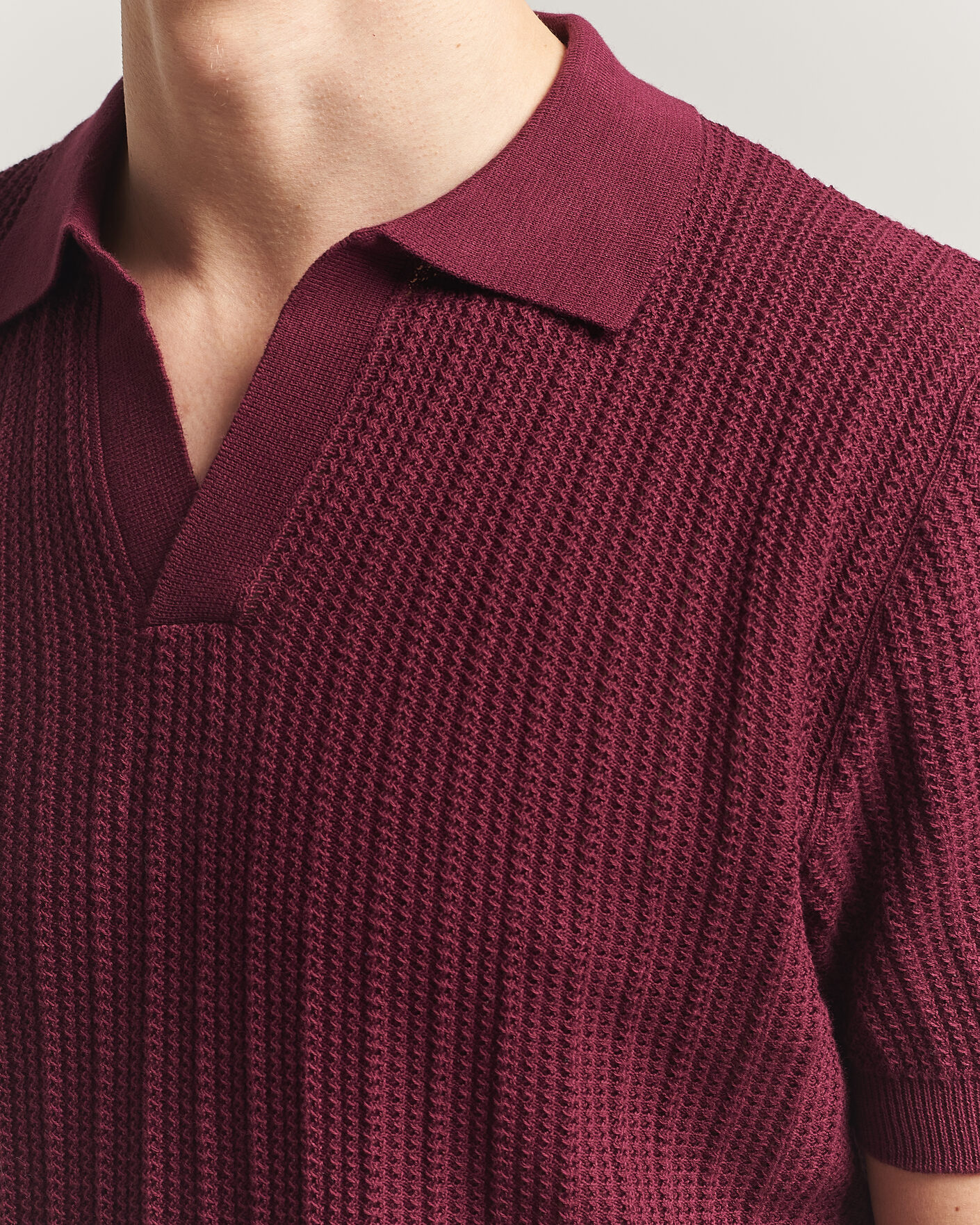 Men | Polo Shirts | Morgano | Structured Knitted Polo Burgundy