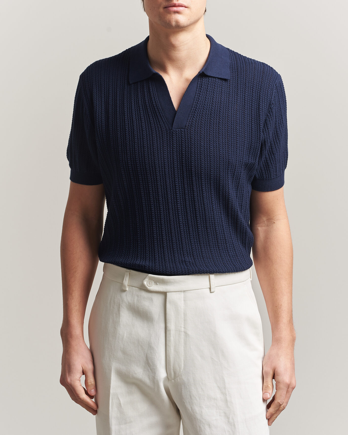 Men | Polo Shirts | Morgano | Structured Knitted Polo Navy