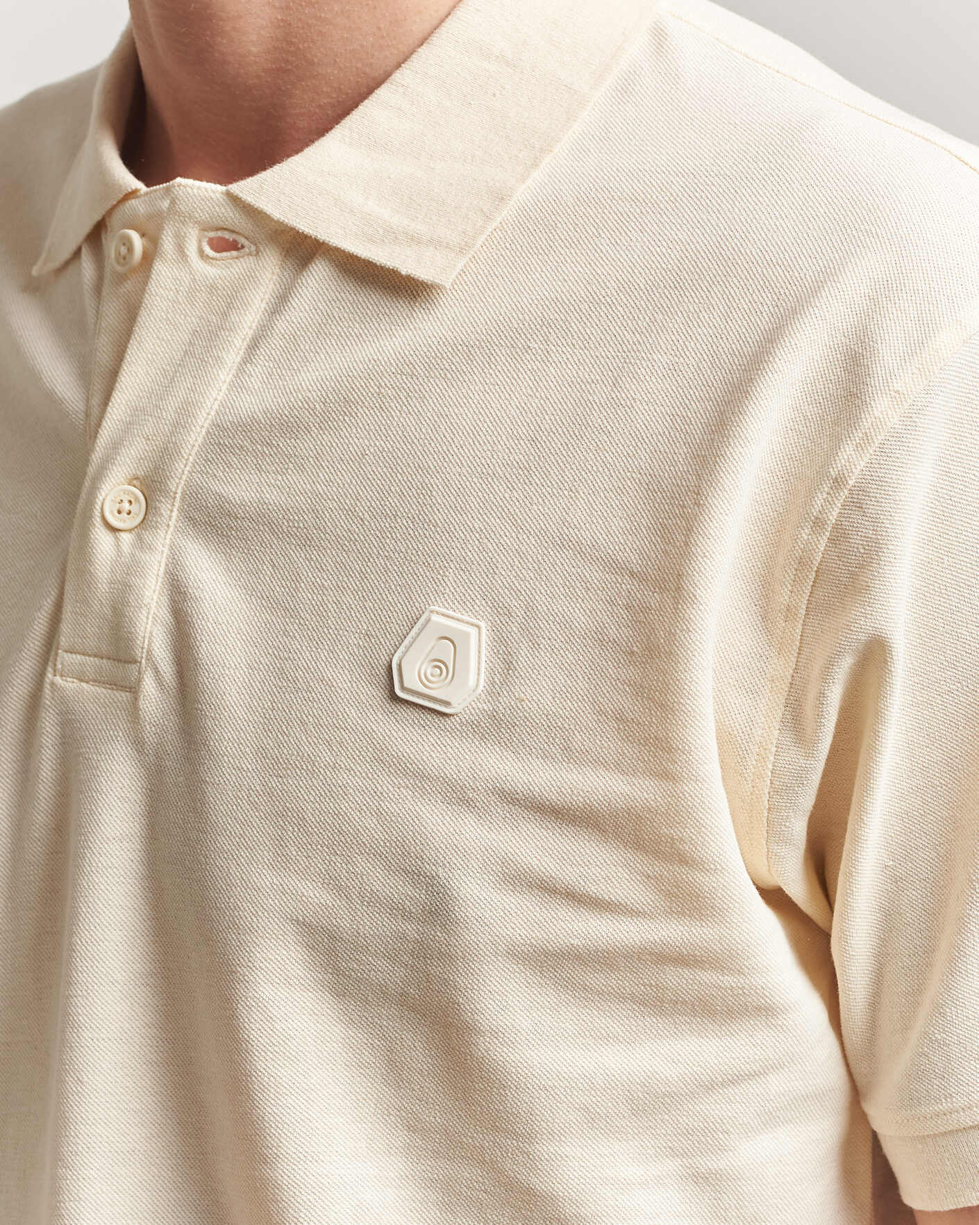 Men | Polo Shirts | Sail Racing | Tornado Cotton/Linen Pique Polo Off White