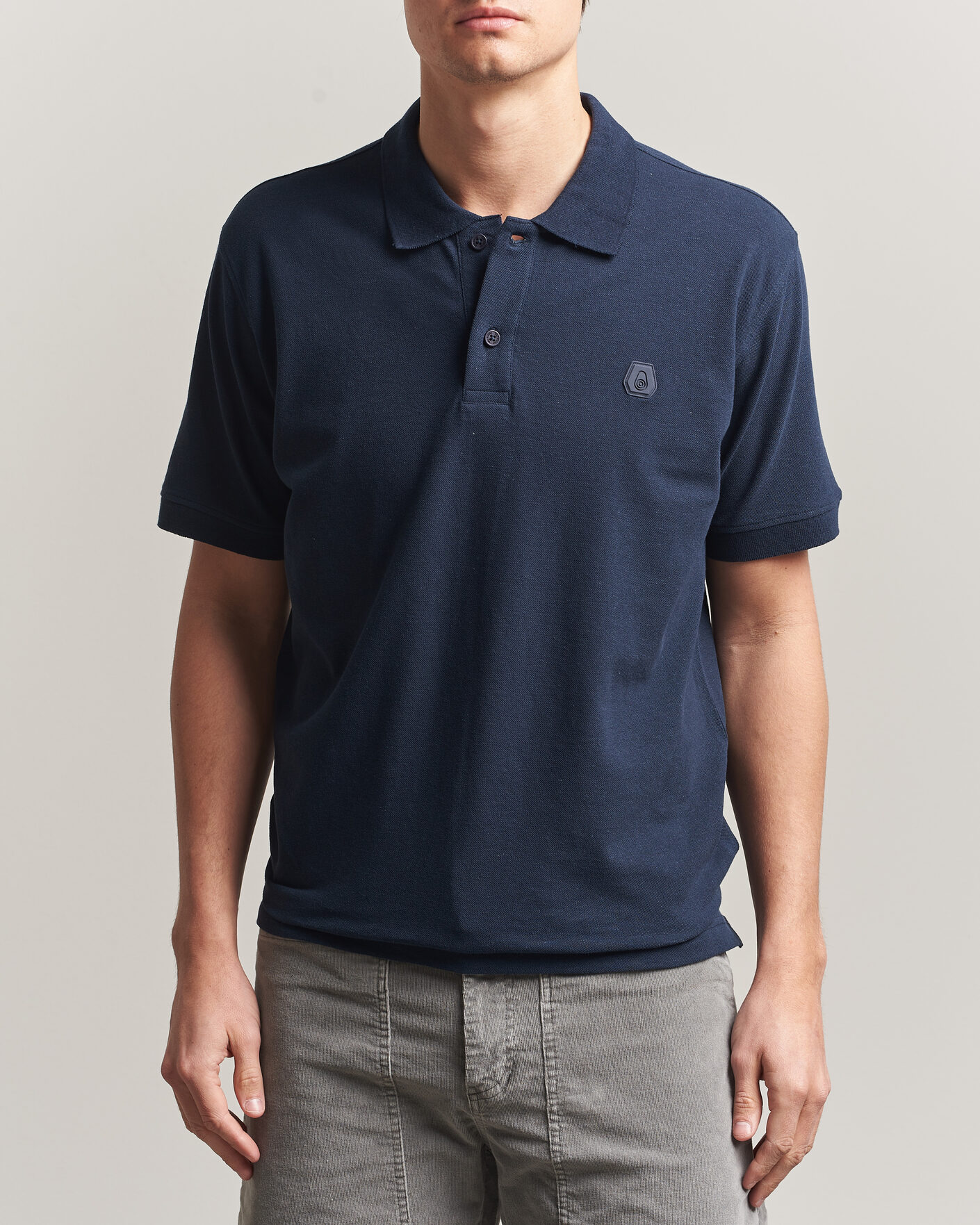 Men | Polo Shirts | Sail Racing | Tornado Cotton/Linen Pique Polo Navy