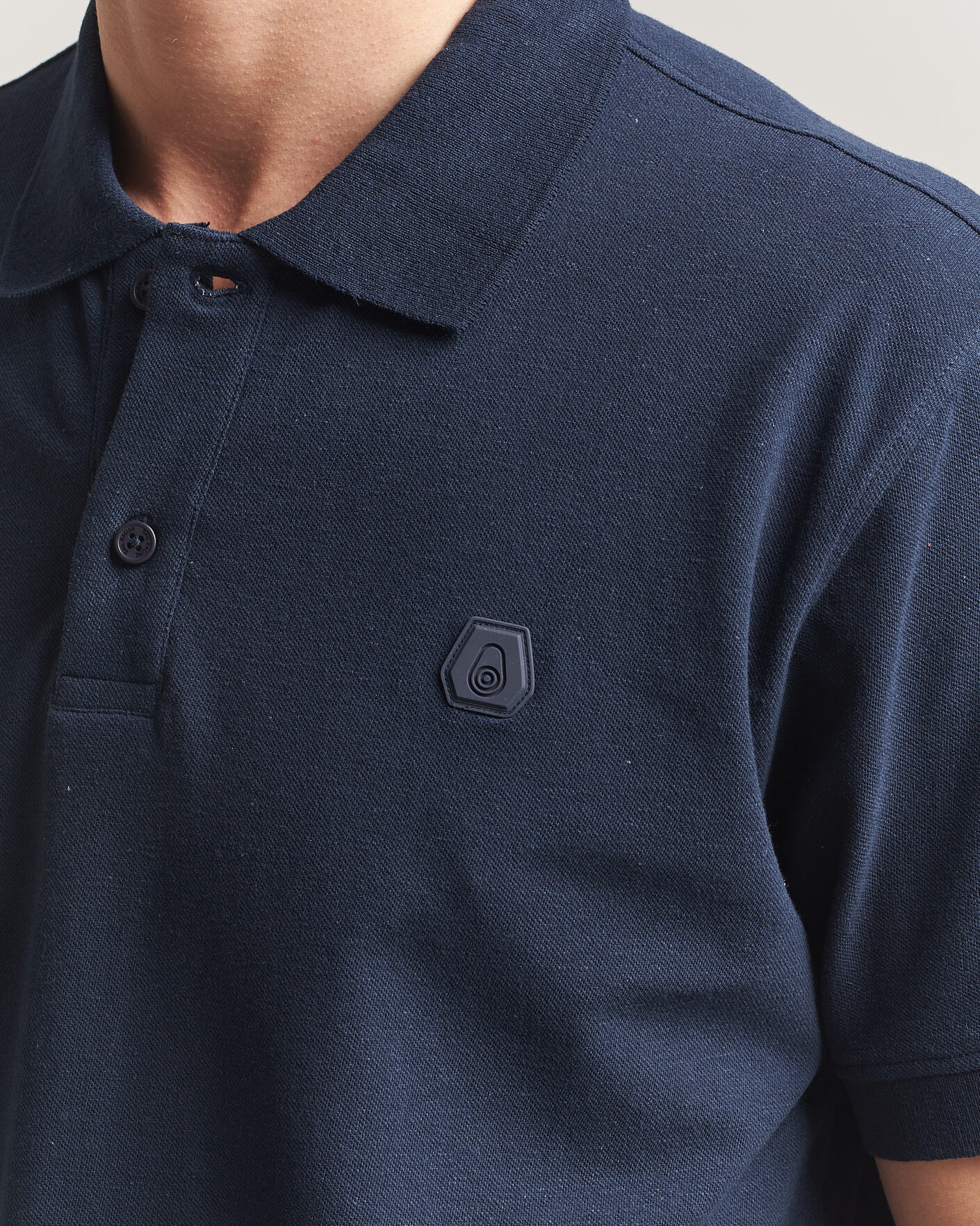 Men | Polo Shirts | Sail Racing | Tornado Cotton/Linen Pique Polo Navy