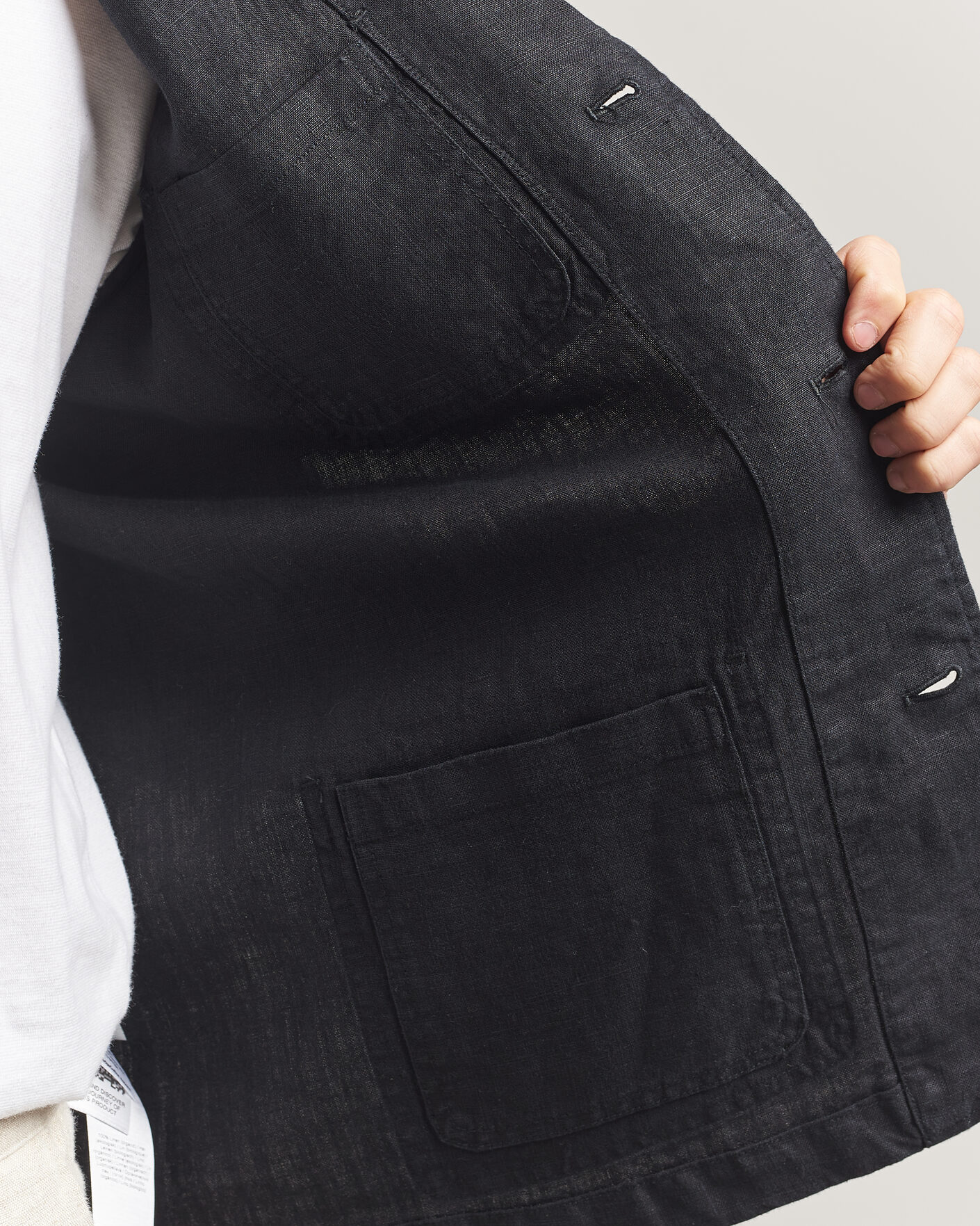 Men | Blazers | KnowledgeCotton Apparel | Linen Blazer Black