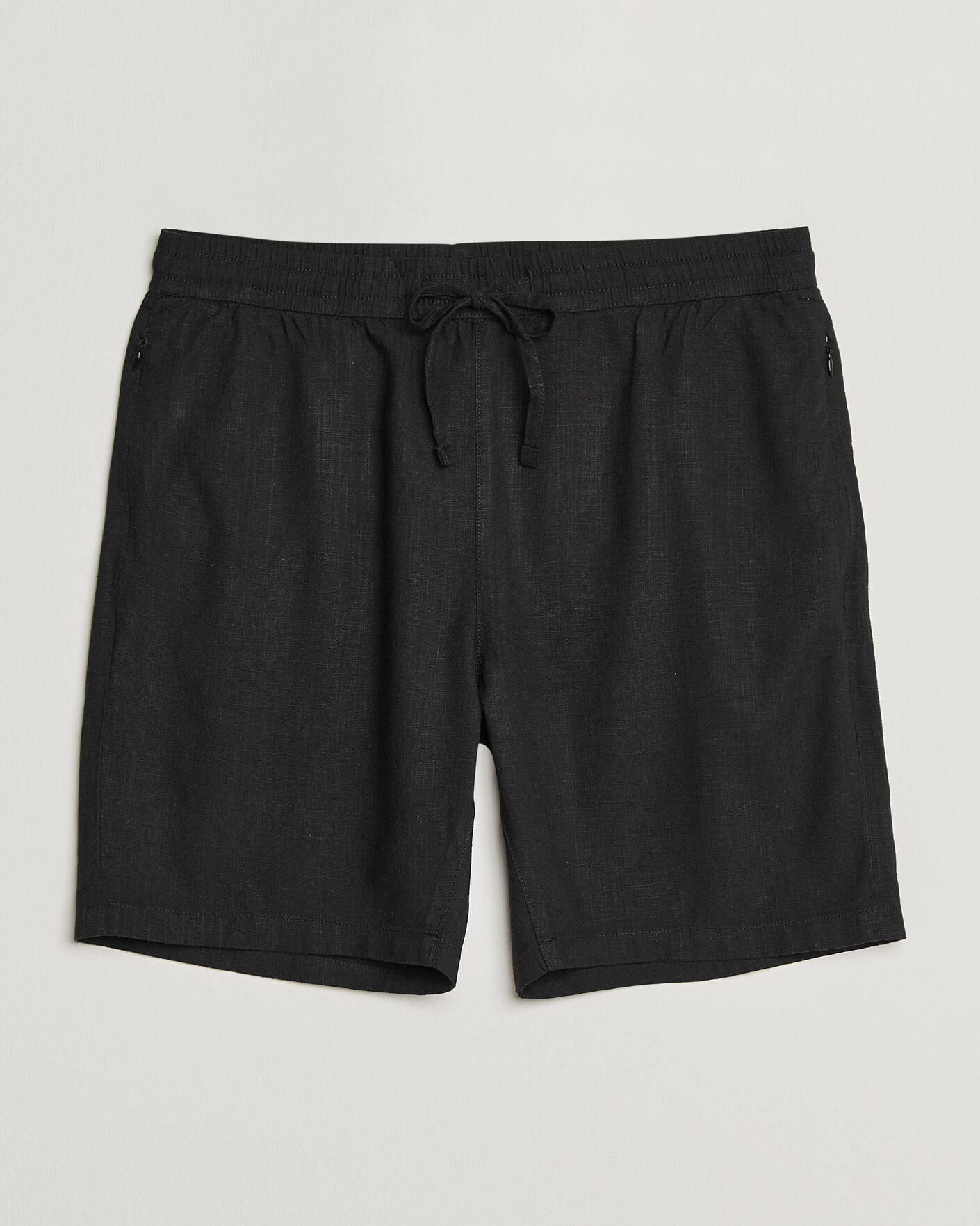 Men | Shorts | KnowledgeCotton Apparel | Loose Linen/Viscose Shorts Black
