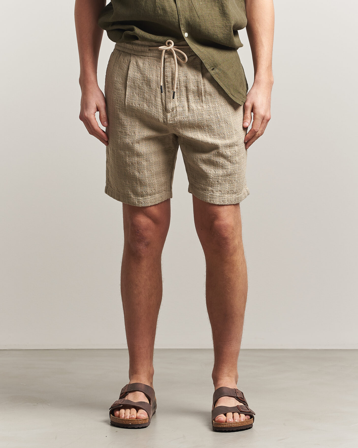 Men | Shorts | KnowledgeCotton Apparel | Structured Cotton Dobby Shorts Twill