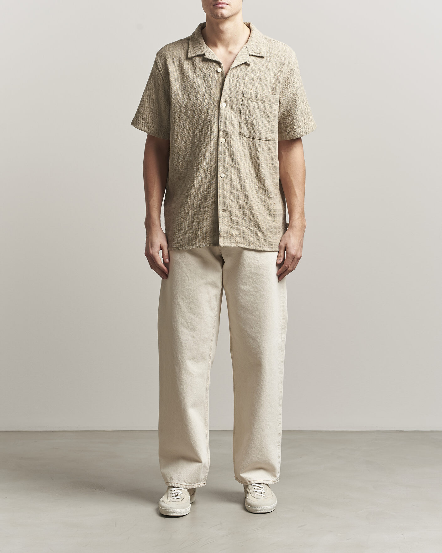 Men | Shirts | KnowledgeCotton Apparel | Structured Cotton Dobby Shirt Twill