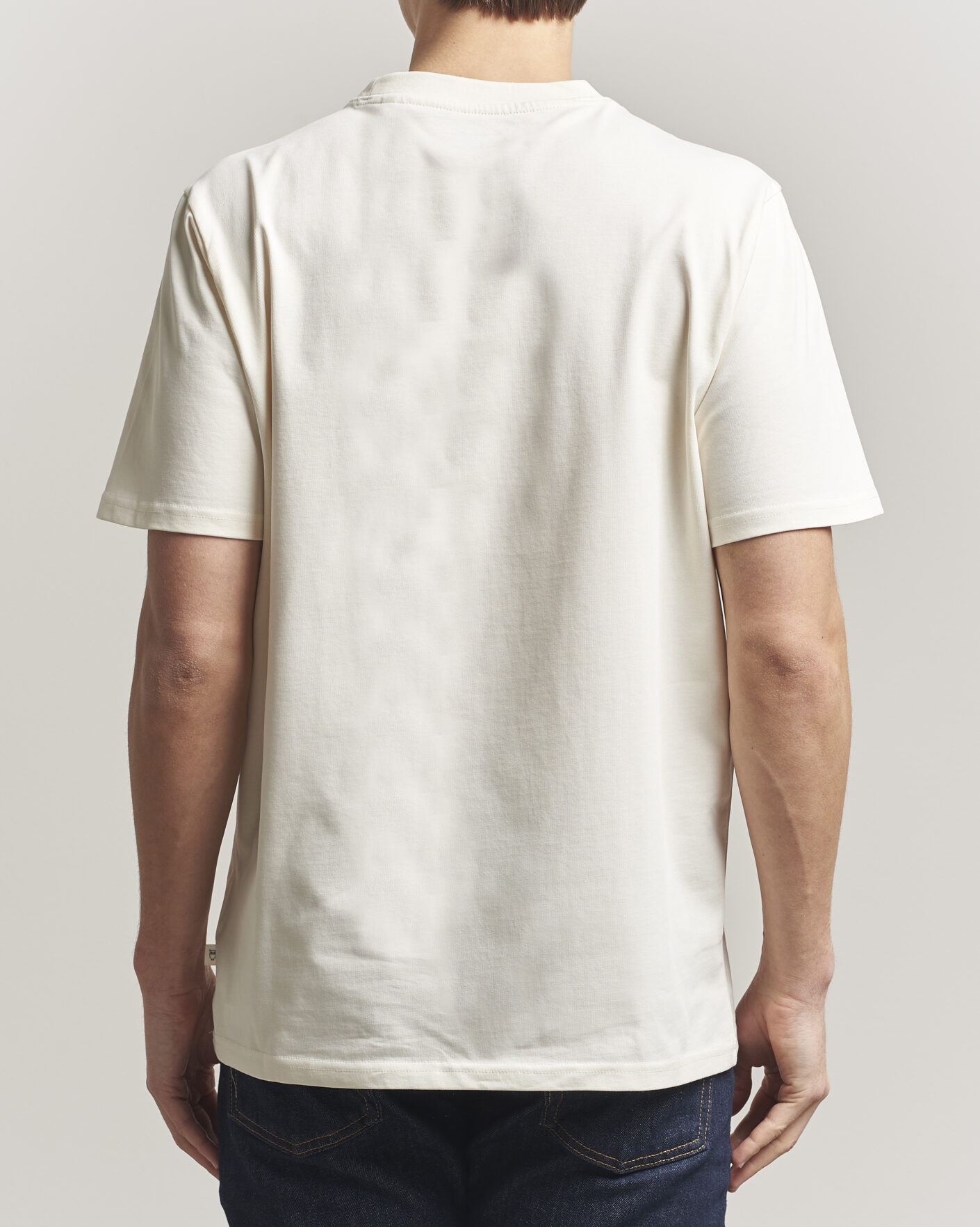 Men | T-Shirts | KnowledgeCotton Apparel | Chest Print T-Shirt Egret