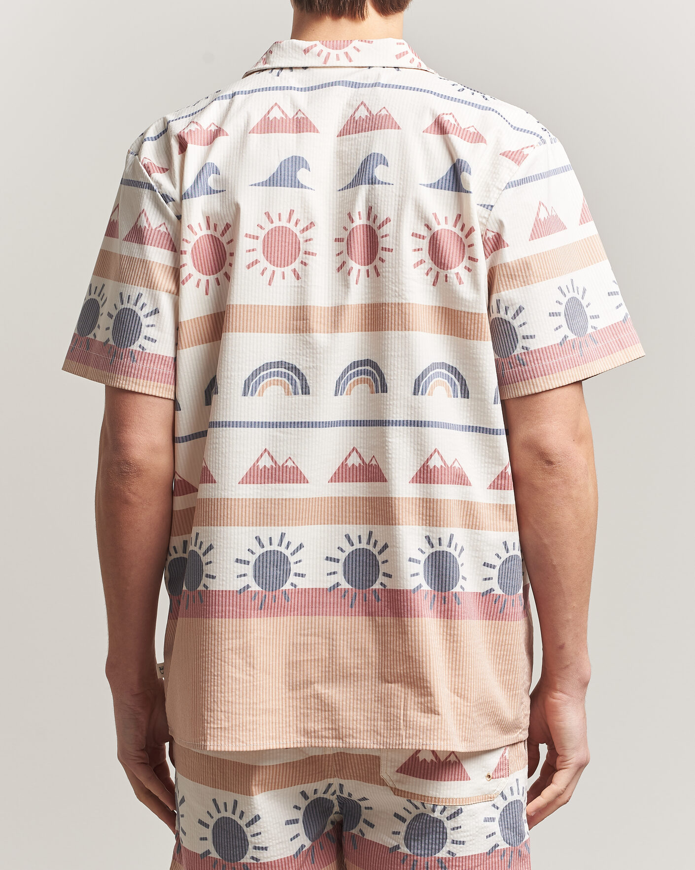 Men | Shirts | KnowledgeCotton Apparel | Relaxed Printed AOP Short Sleeve Shirt Multi