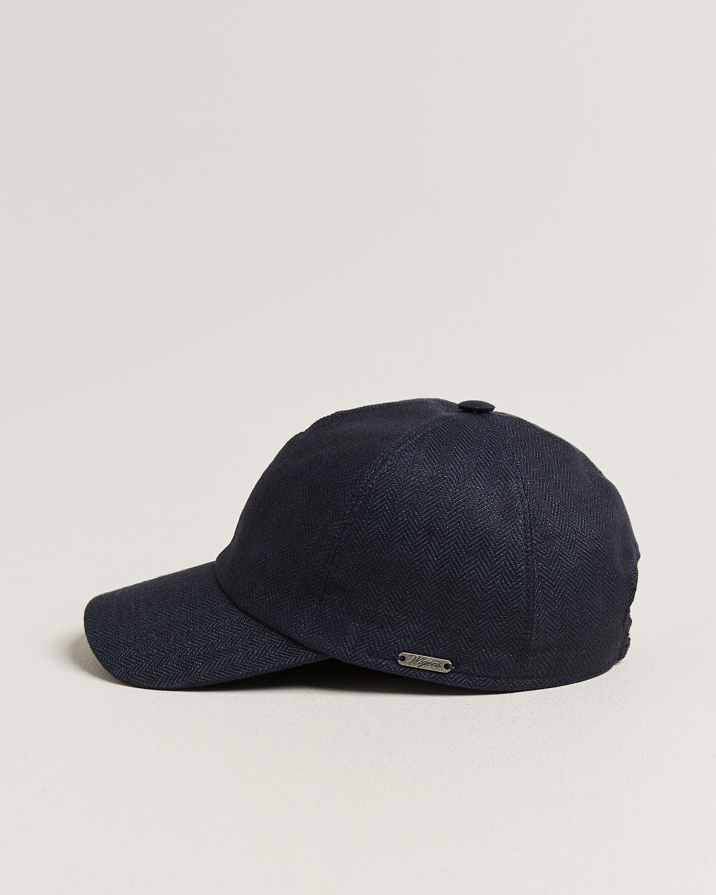 Men | Hats & Caps | Wigéns | Baseball Linen Herringbone Cap Navy