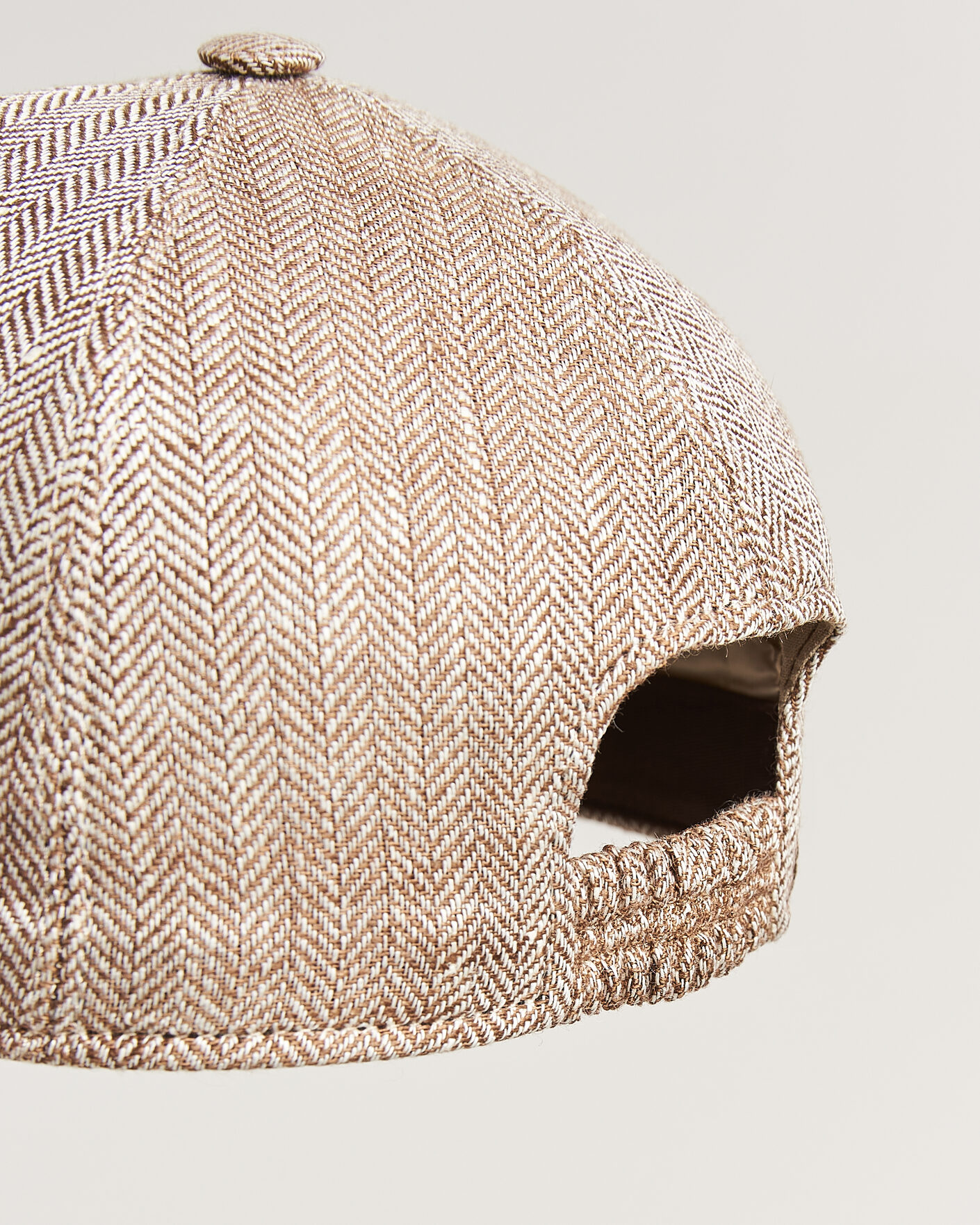 Men | Hats & Caps | Wigéns | Baseball Linen Herringbone Cap Brown