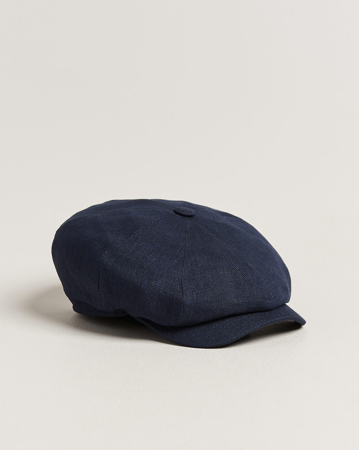 Men | Hats & Caps | Wigéns | Newsboy Retro Hopsack Linen Cap Navy