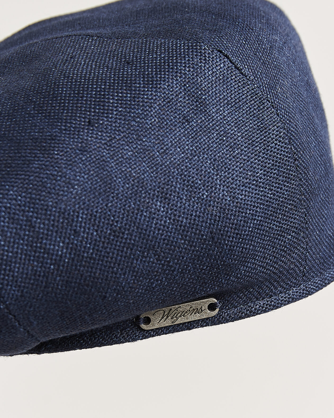 Men | Hats & Caps | Wigéns | Newsboy Retro Hopsack Linen Cap Navy