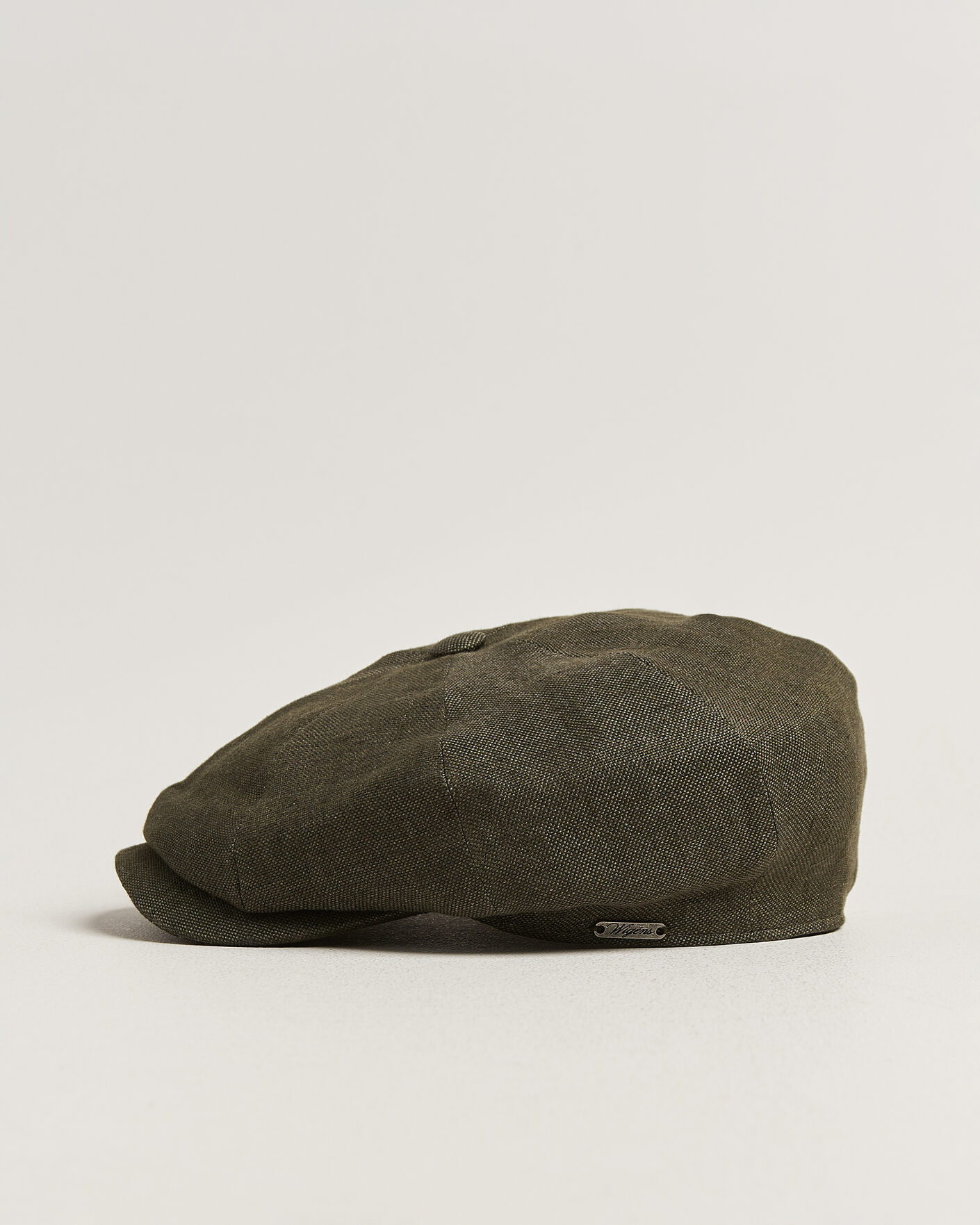 Men | Hats & Caps | Wigéns | Newsboy Retro Hopsack Linen Cap Dark Olive