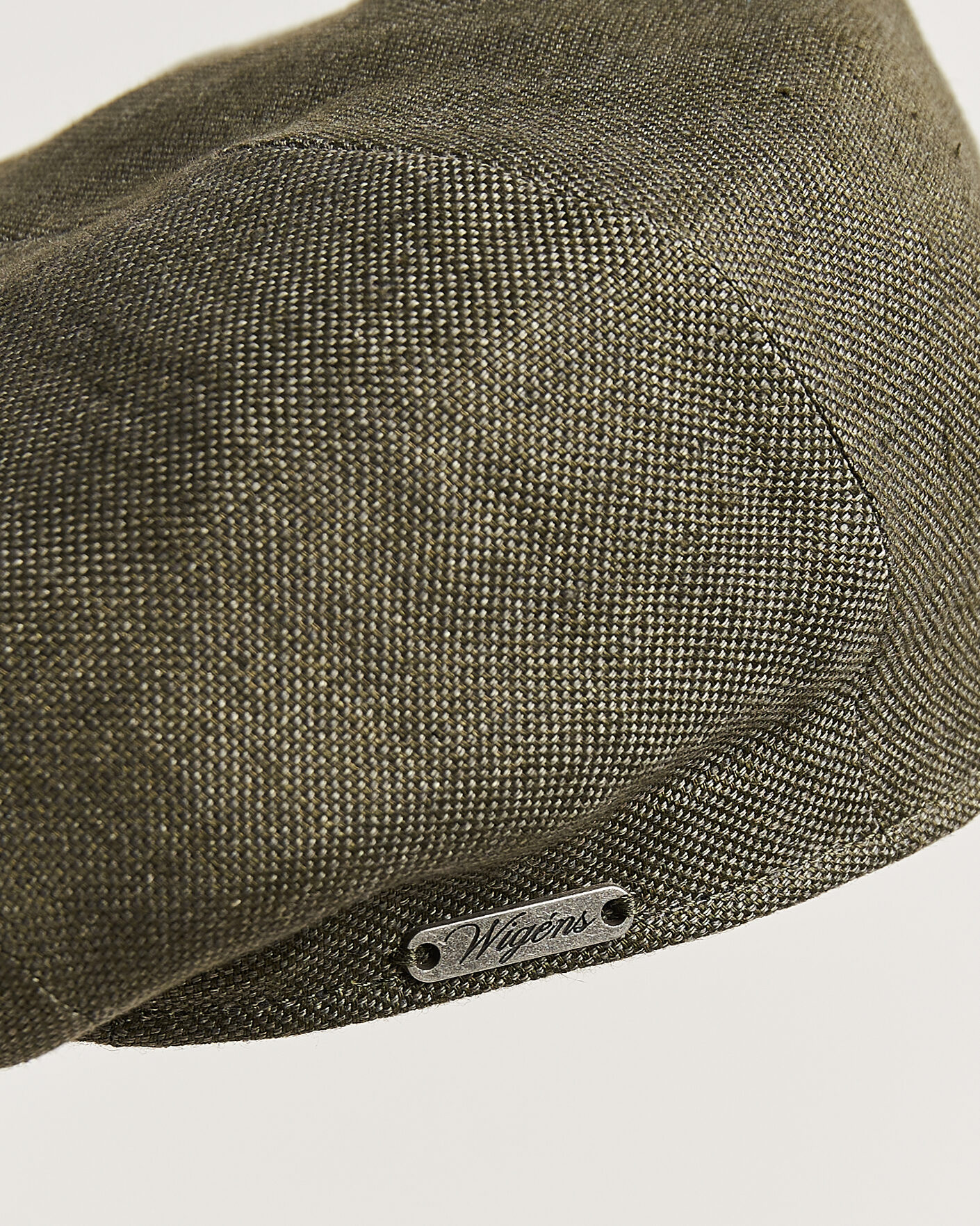 Men | Hats & Caps | Wigéns | Newsboy Retro Hopsack Linen Cap Dark Olive