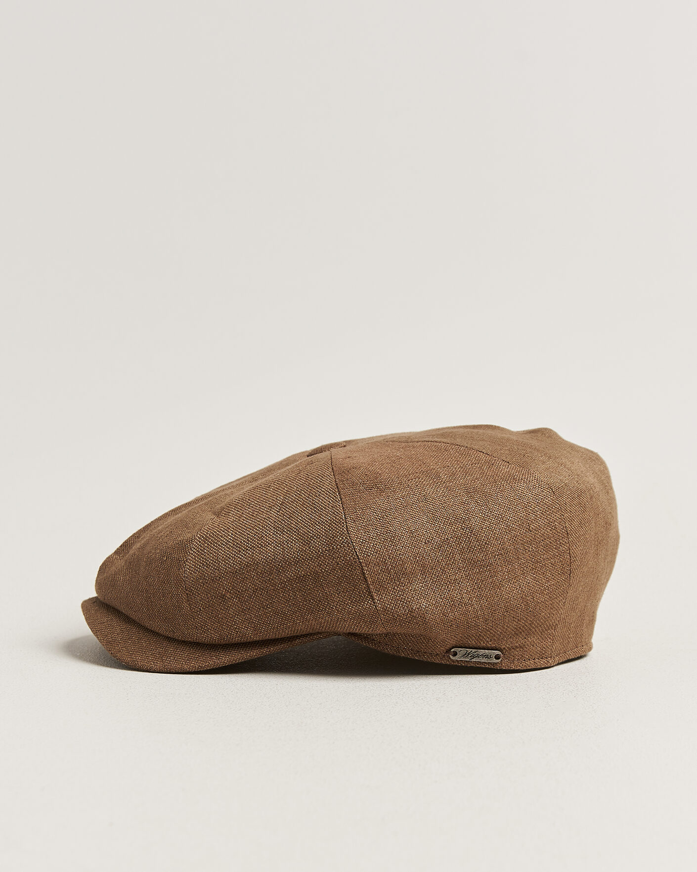 Men | Hats & Caps | Wigéns | Newsboy Retro Hopsack Linen Cap Light Brown