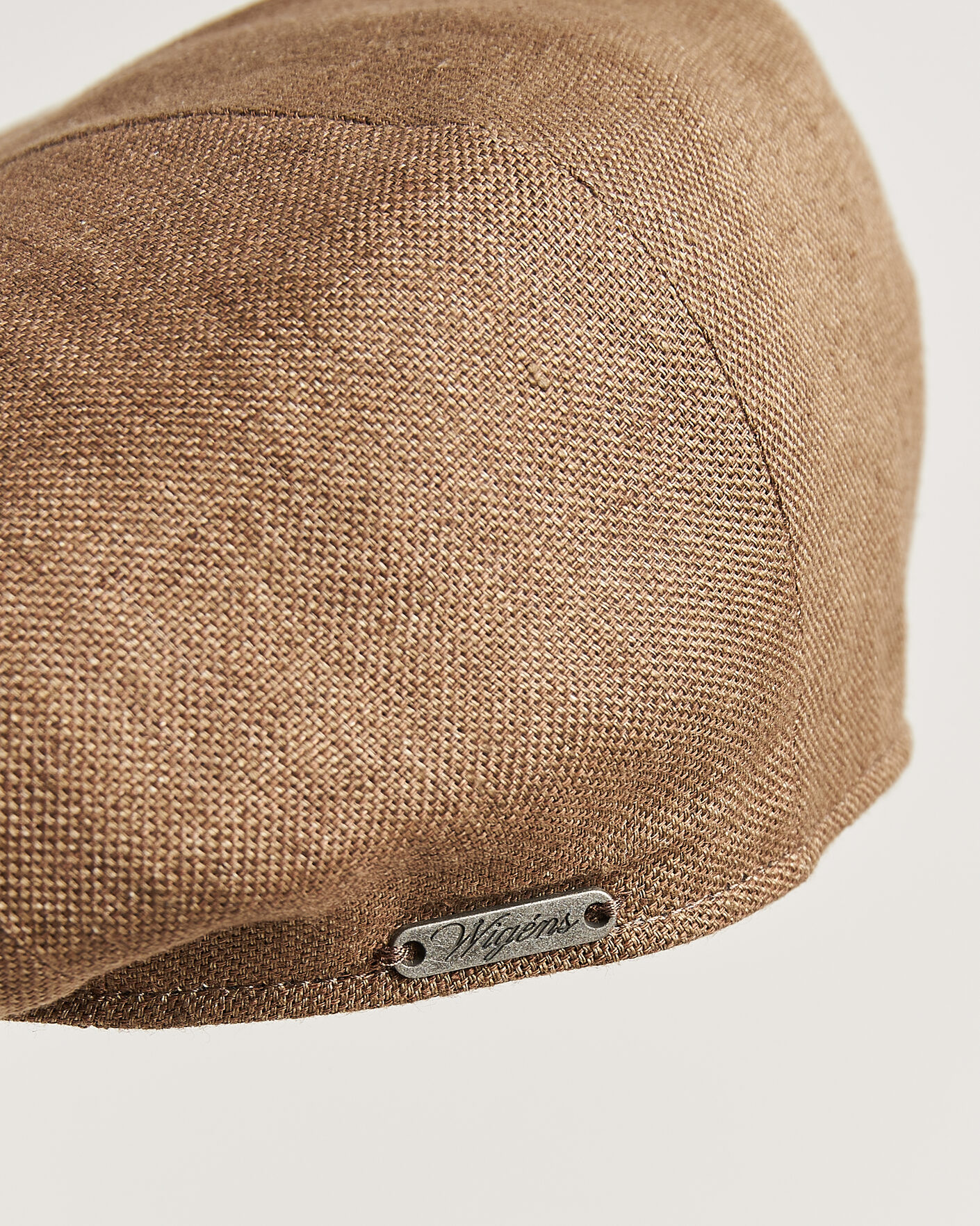 Men | Hats & Caps | Wigéns | Newsboy Retro Hopsack Linen Cap Light Brown