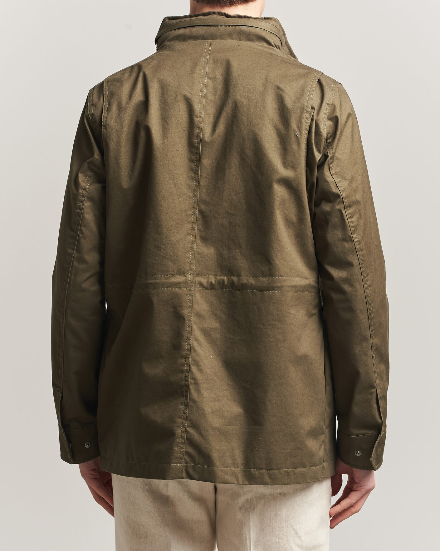 Men | Coats & Jackets | Oscar Jacobson | M65 Coated Cotton Field Jacket Olive