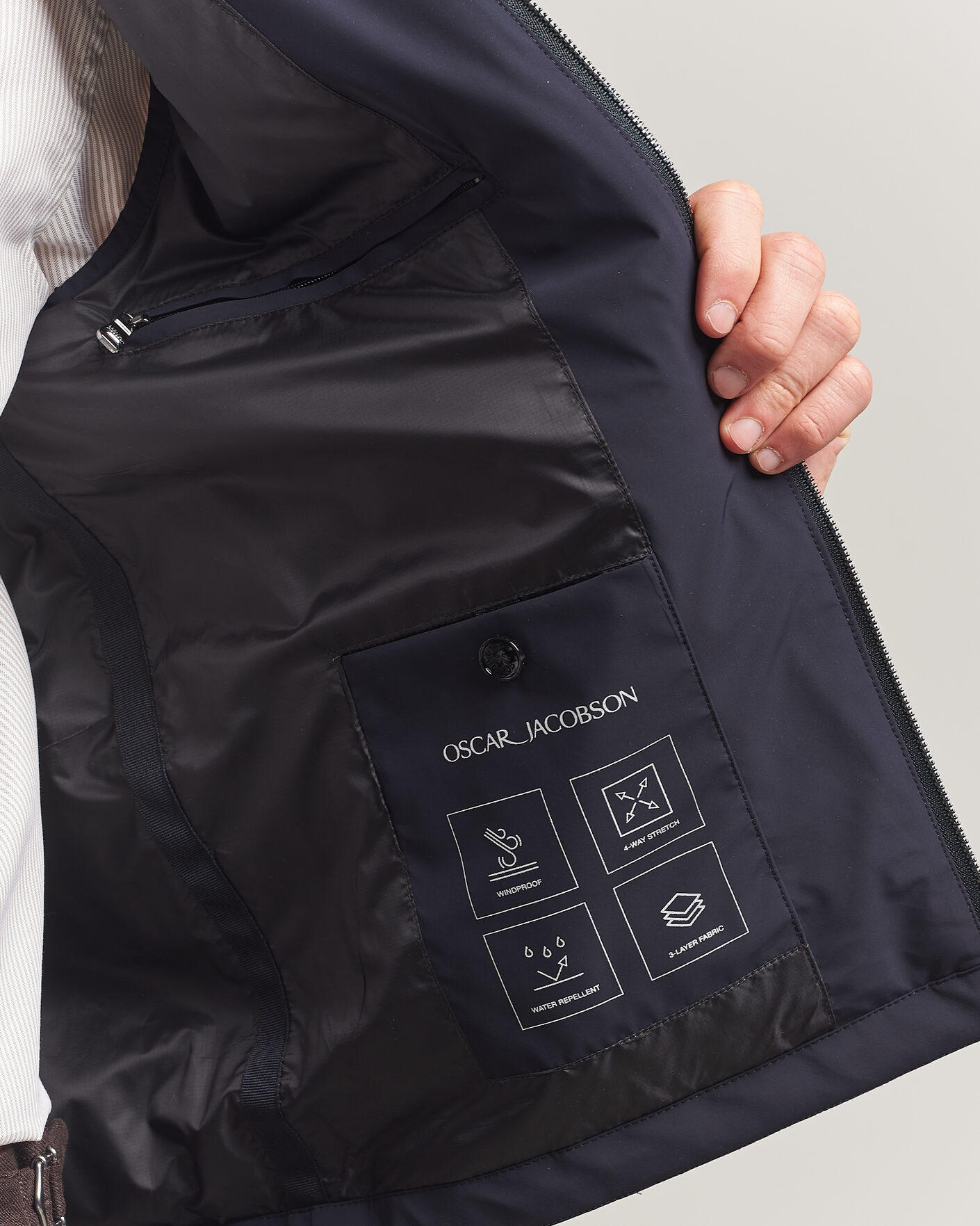 Men | Gilets | Oscar Jacobson | Light Zipped Waistcoat Navy