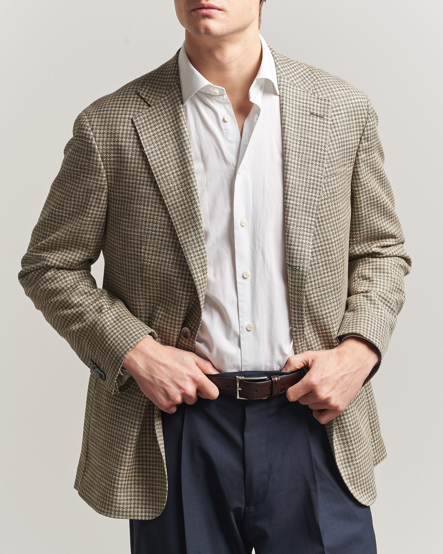 Men | Blazers | Oscar Jacobson | Robert Wool/Silk/Cotton Blazer Green