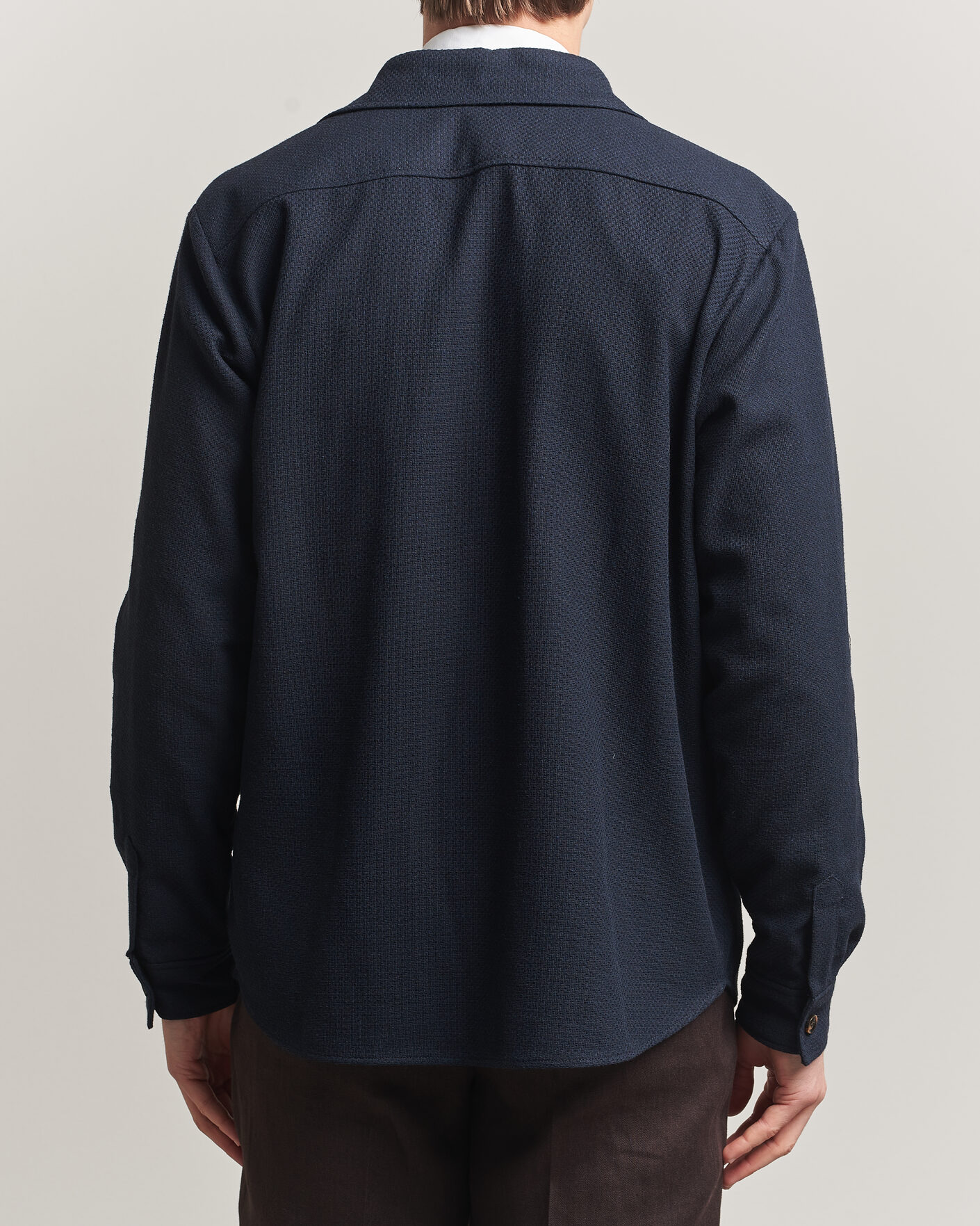 Men | Shirts | Oscar Jacobson | Magnus Structure Cotton Overshirt Navy