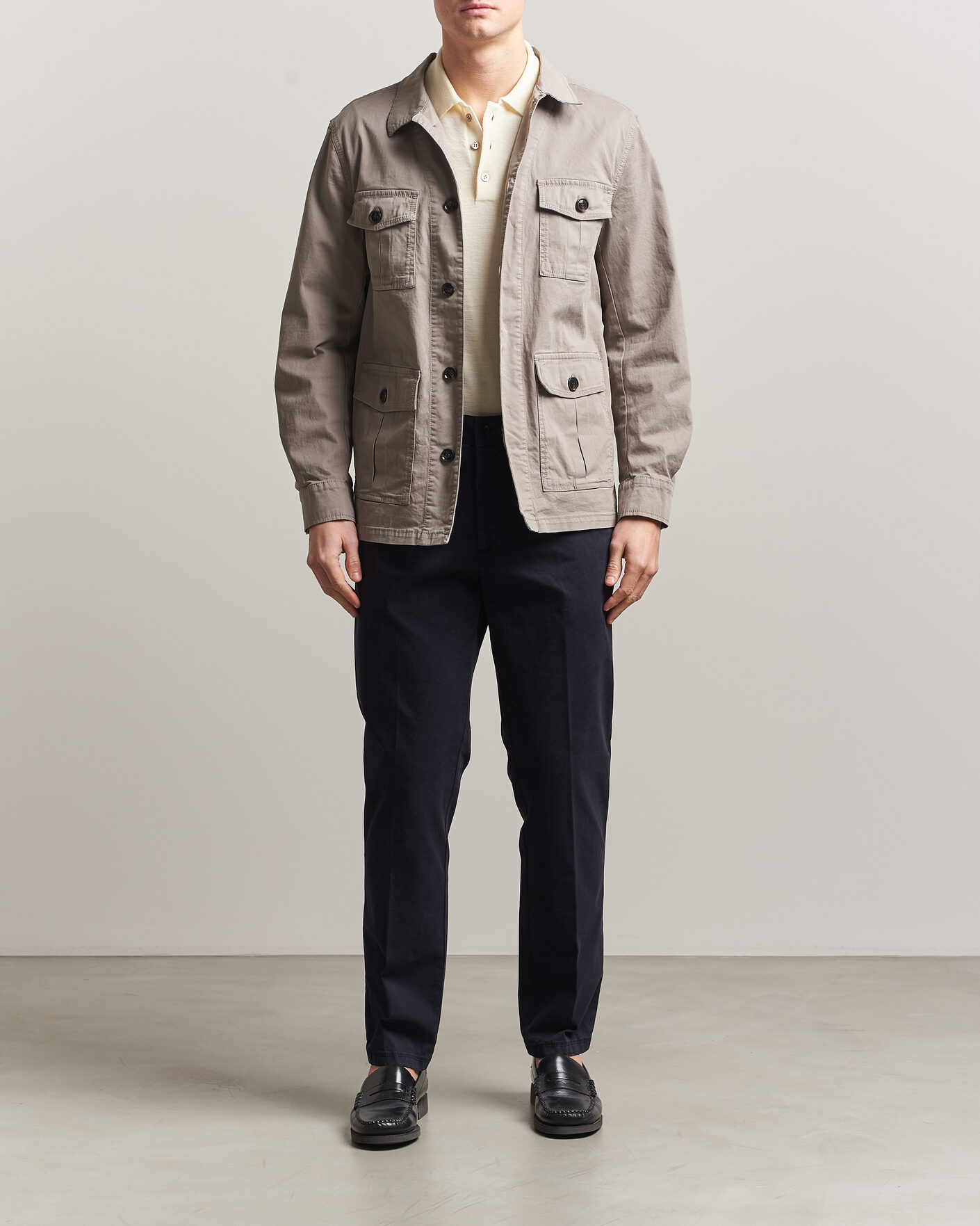 Men | Trousers | Oscar Jacobson | Danik Cotton Trousers Navy