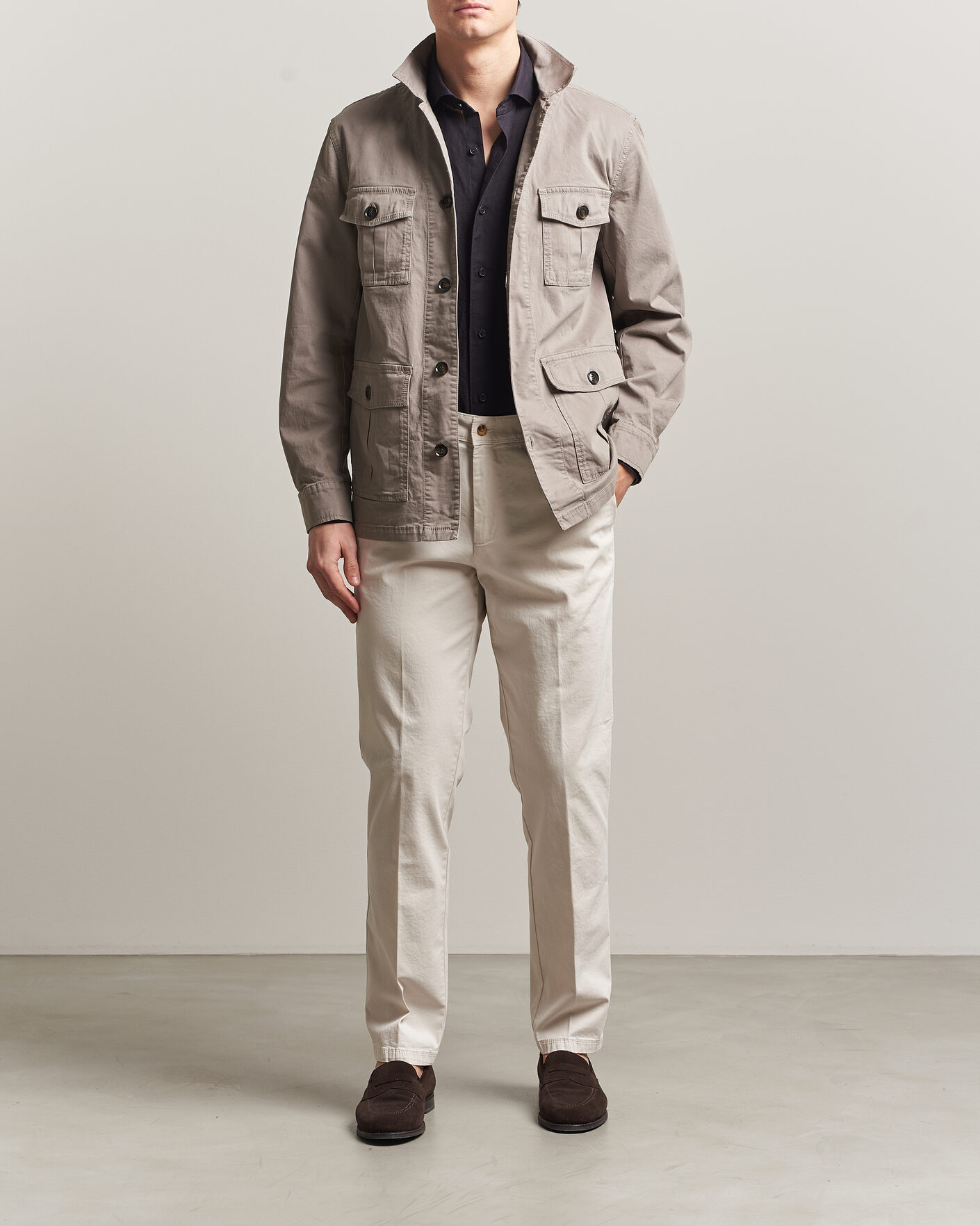 Men | Trousers | Oscar Jacobson | Danik Cotton Trousers White