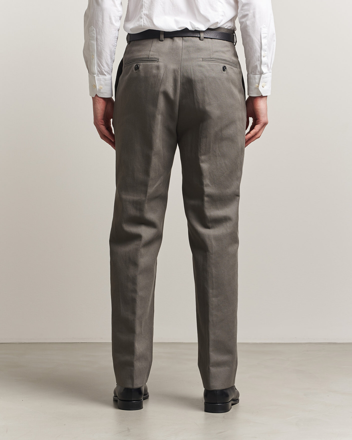 Men | Trousers | Oscar Jacobson | Del Cotton/Linen Trousers Olive