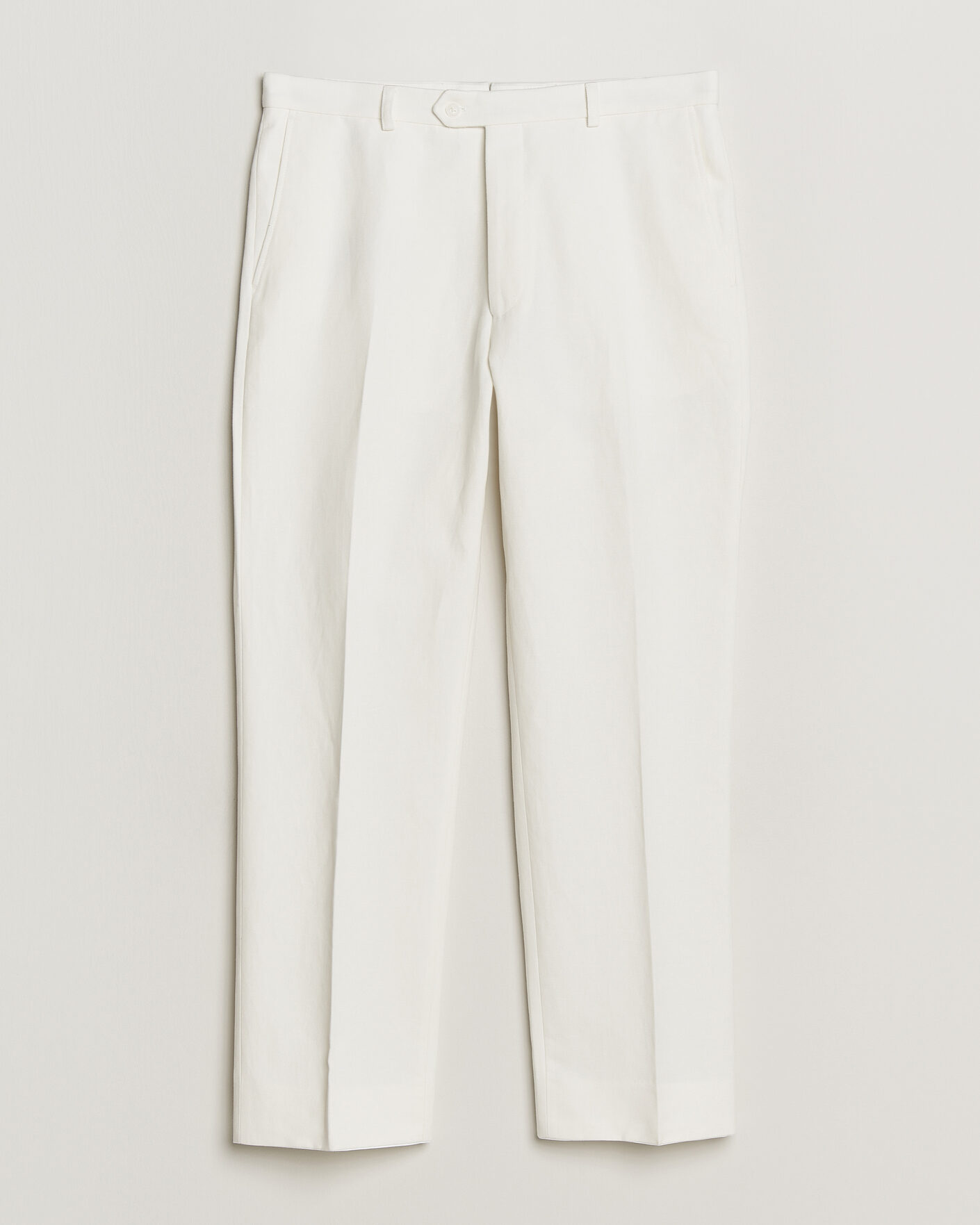Men | Trousers | Oscar Jacobson | Del Cotton/Linen Trousers White