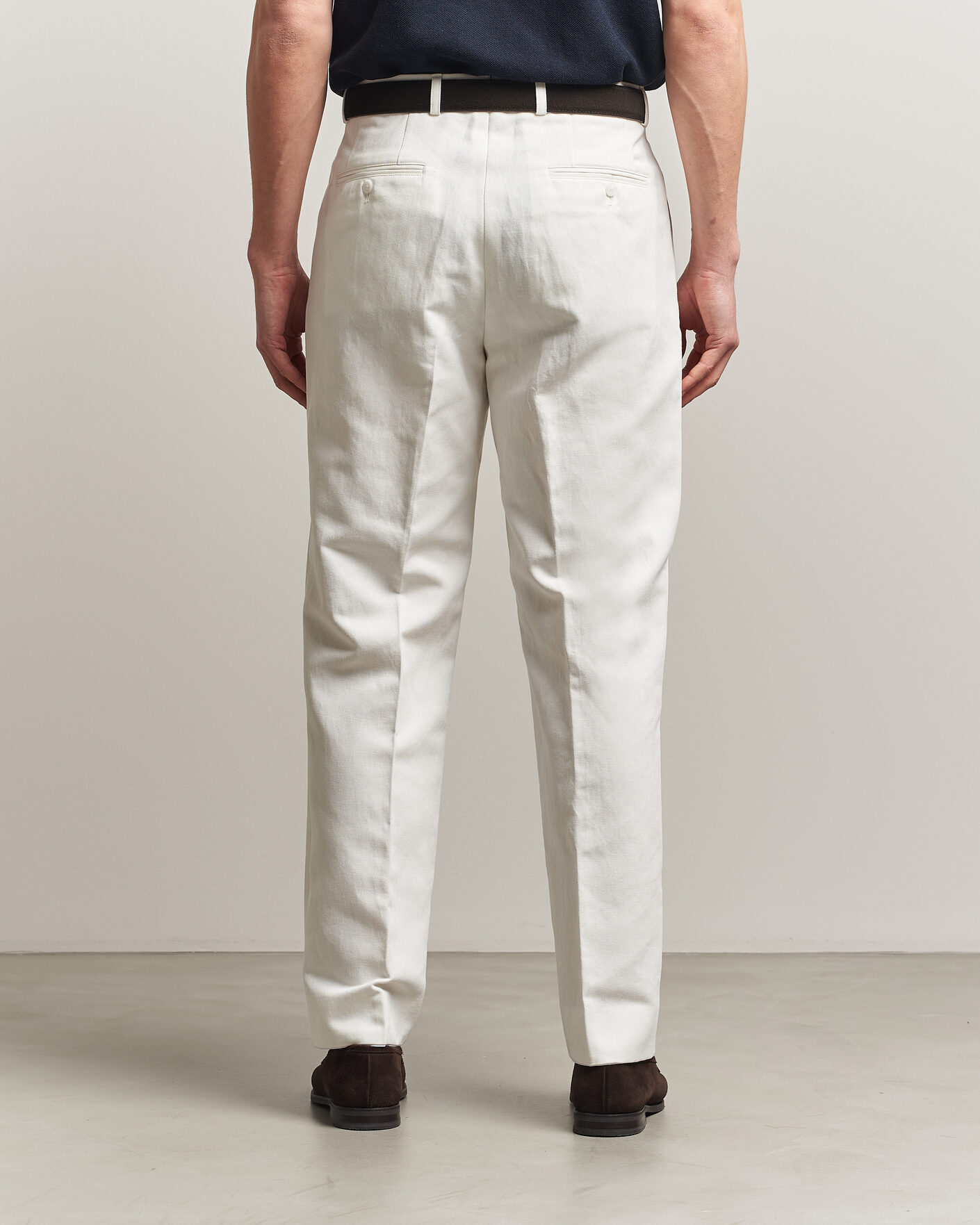 Men | Trousers | Oscar Jacobson | Del Cotton/Linen Trousers White