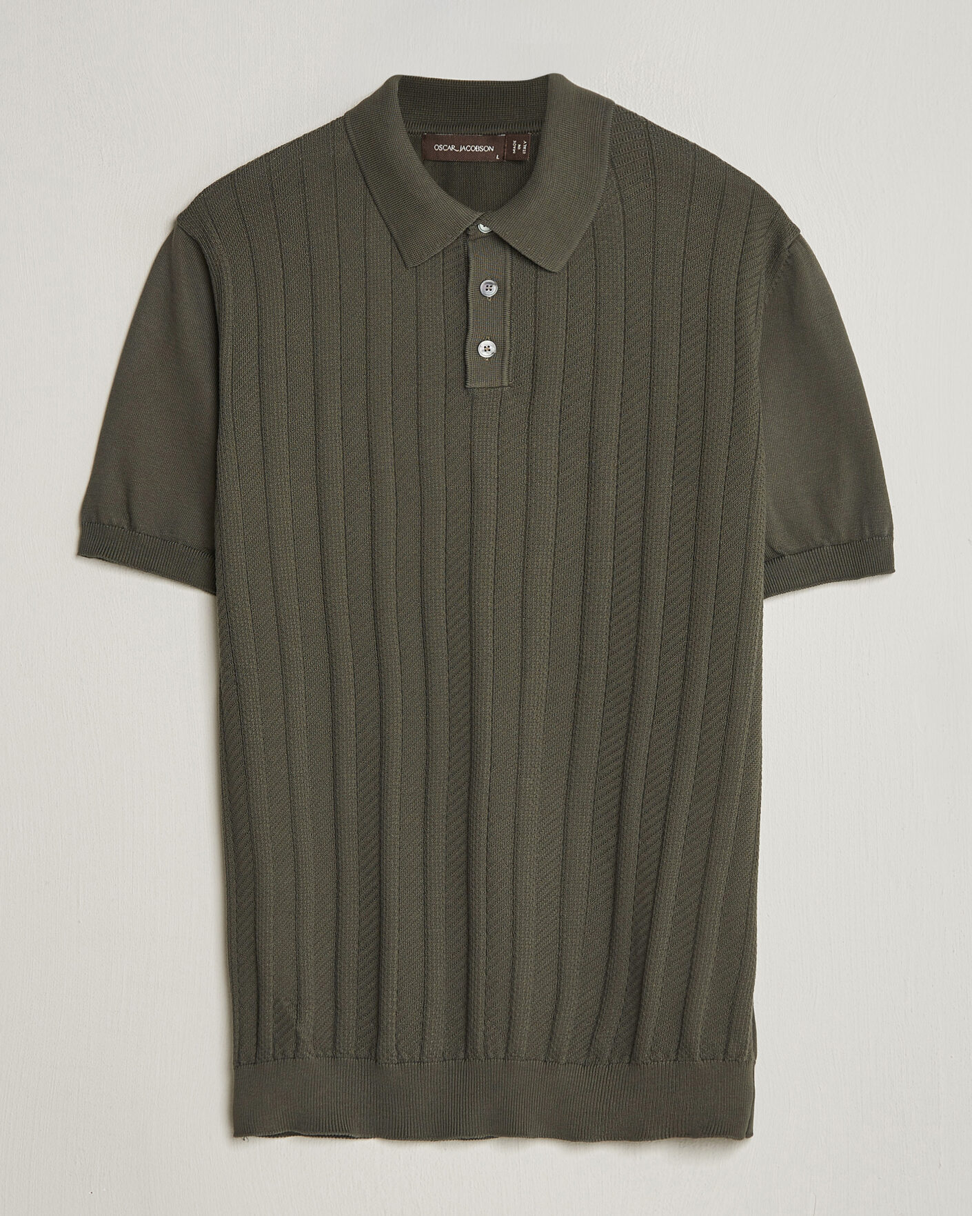 Men | Polo Shirts | Oscar Jacobson | Barto Structured Cotton Polo Green