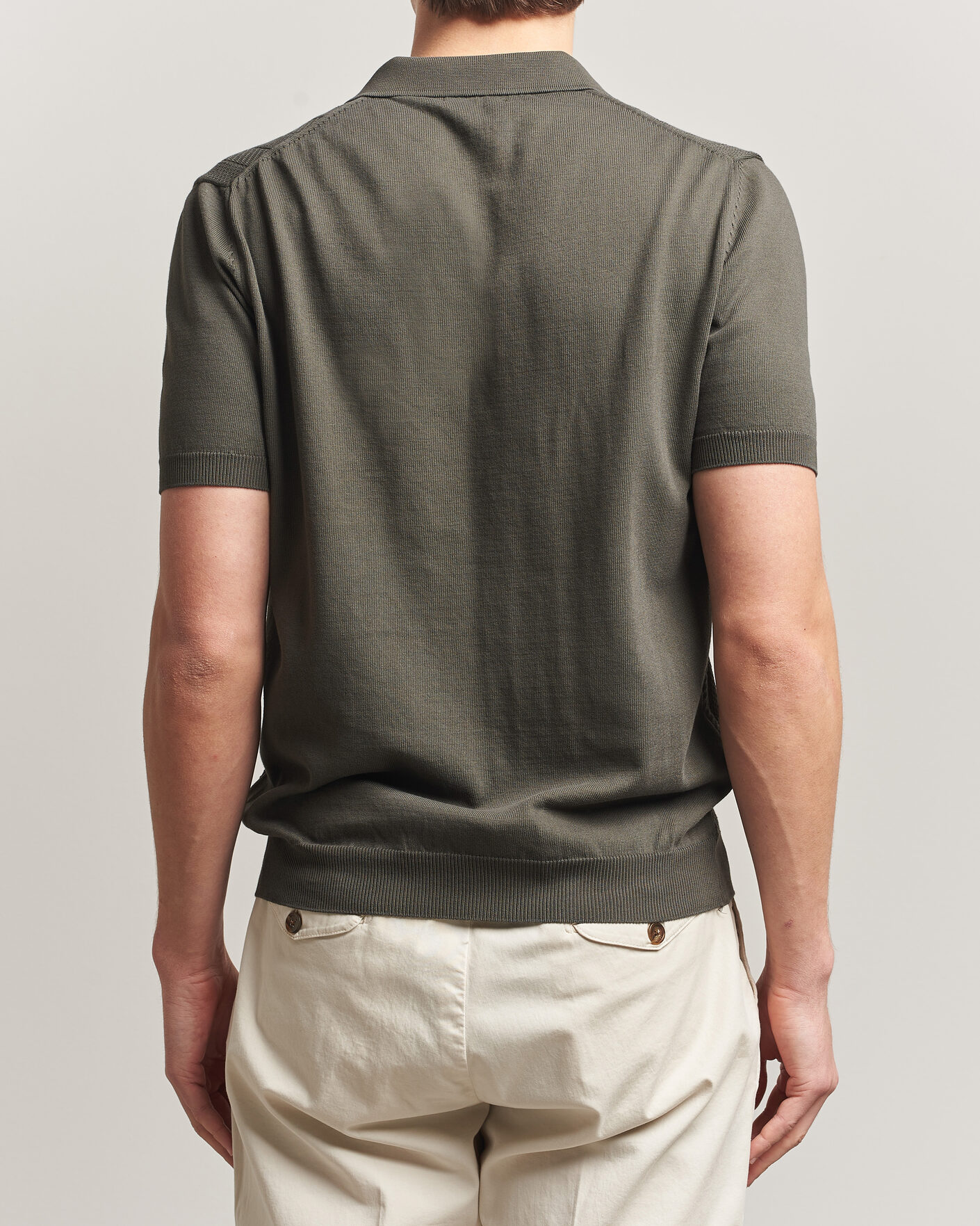 Men | Polo Shirts | Oscar Jacobson | Barto Structured Cotton Polo Green