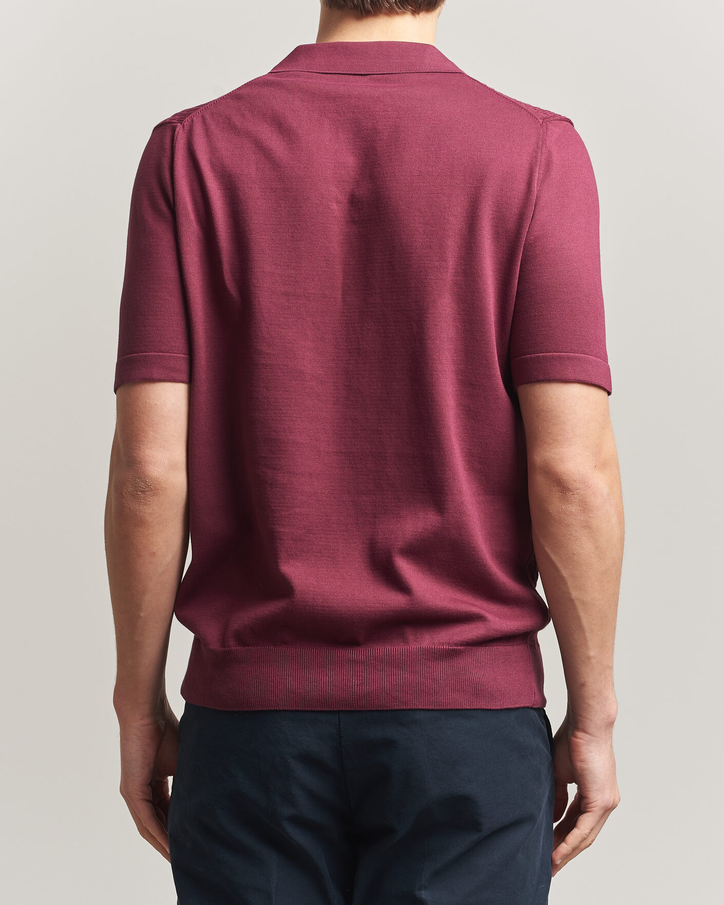 Men | Polo Shirts | Oscar Jacobson | Alf Structured Cotton Polo Wine Red