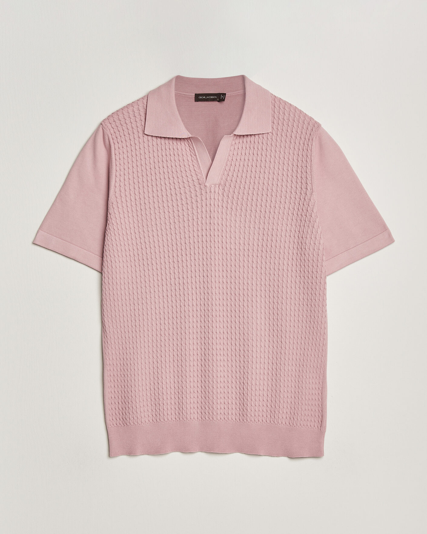 Men | Polo Shirts | Oscar Jacobson | Alf Structured Cotton Polo Pink