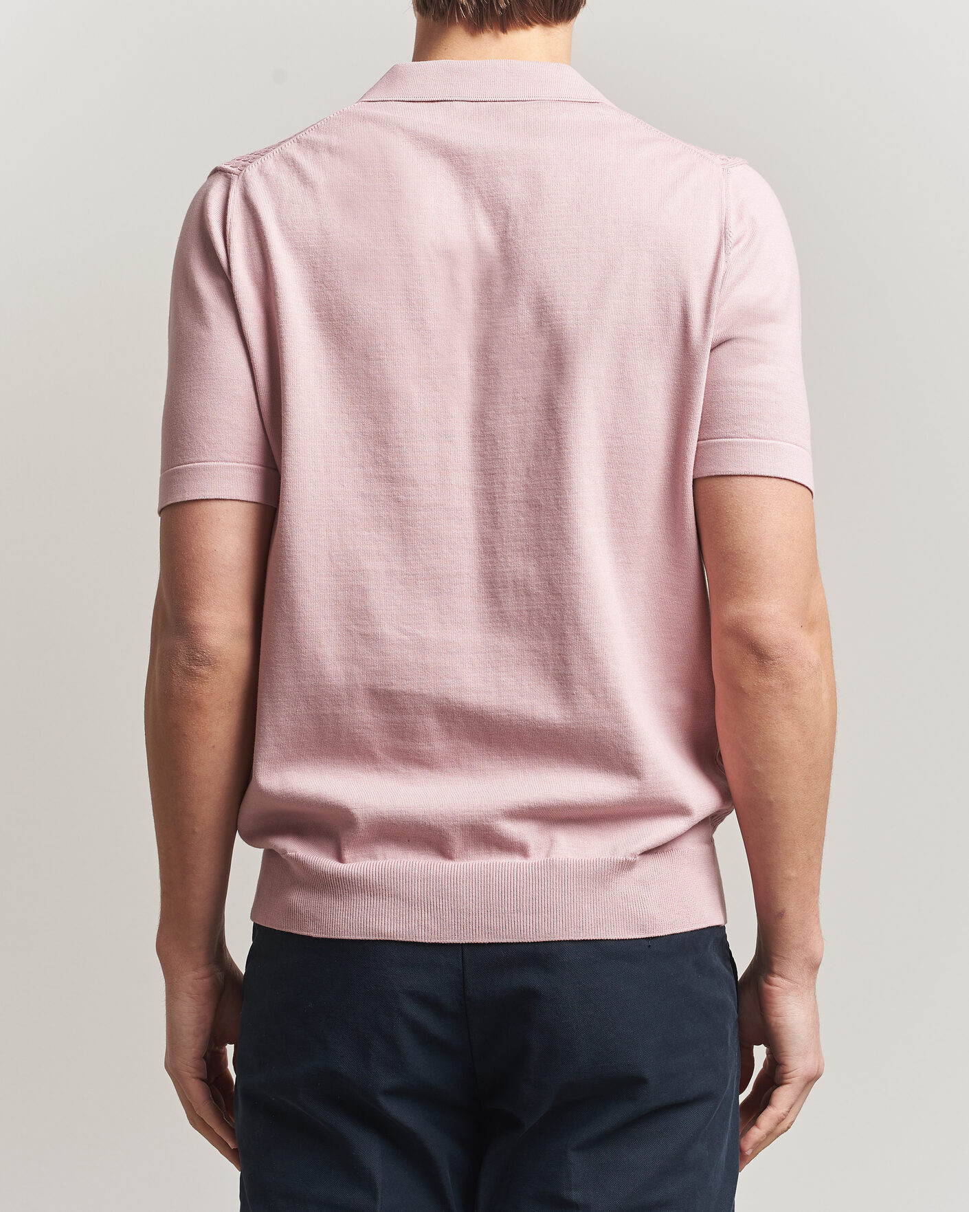 Men | Polo Shirts | Oscar Jacobson | Alf Structured Cotton Polo Pink