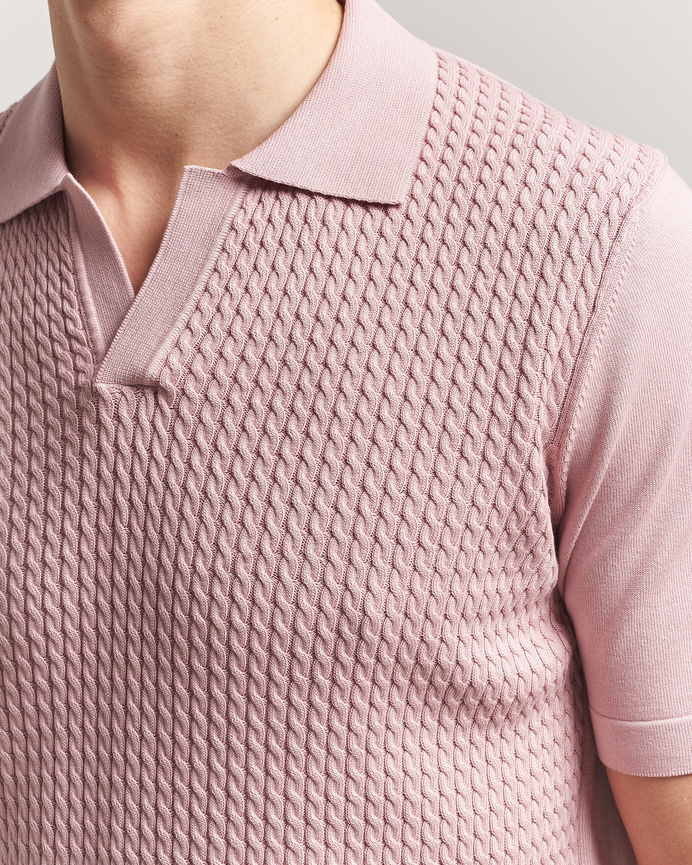 Men | Polo Shirts | Oscar Jacobson | Alf Structured Cotton Polo Pink