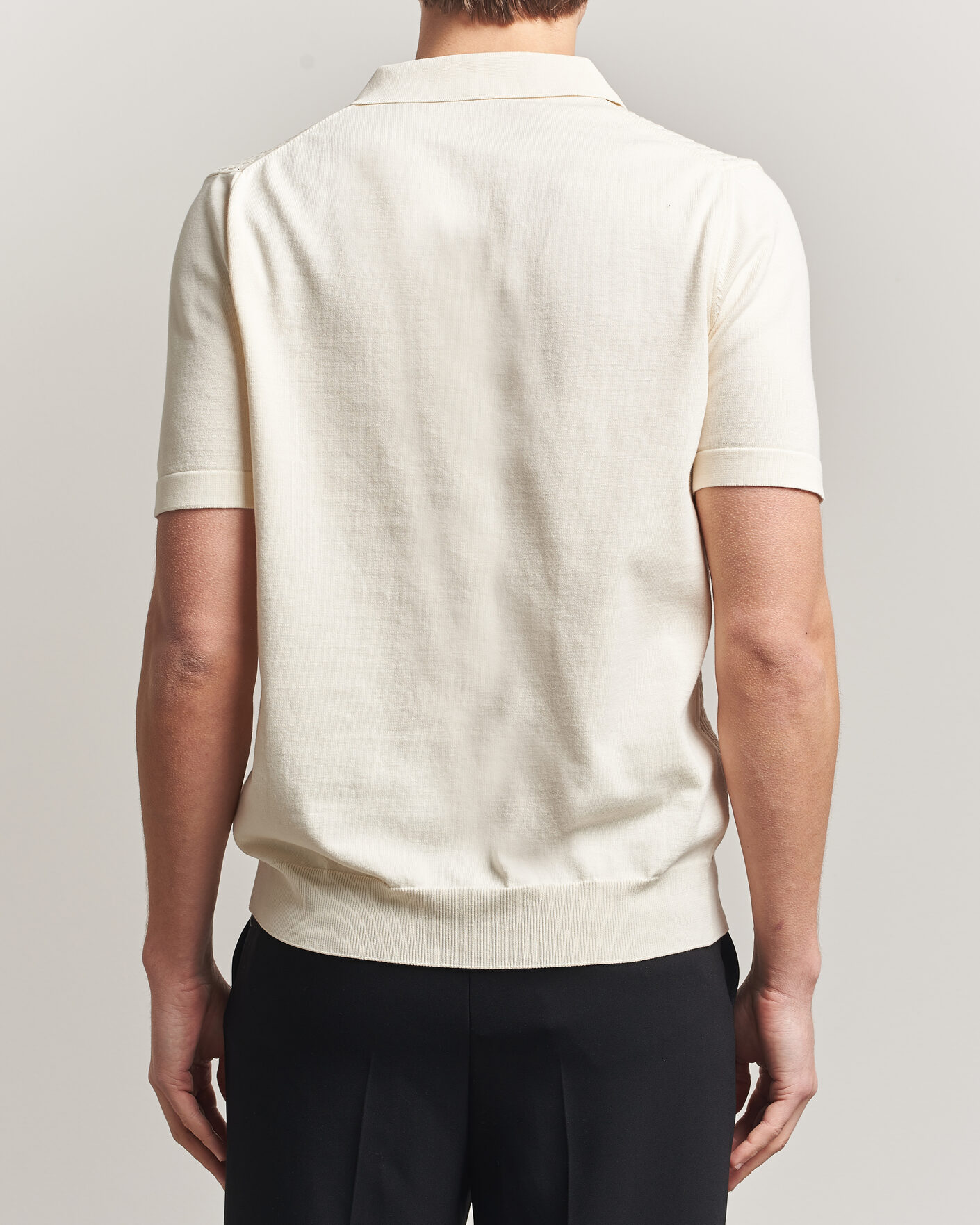 Men | Polo Shirts | Oscar Jacobson | Alf Structured Cotton Polo Off White