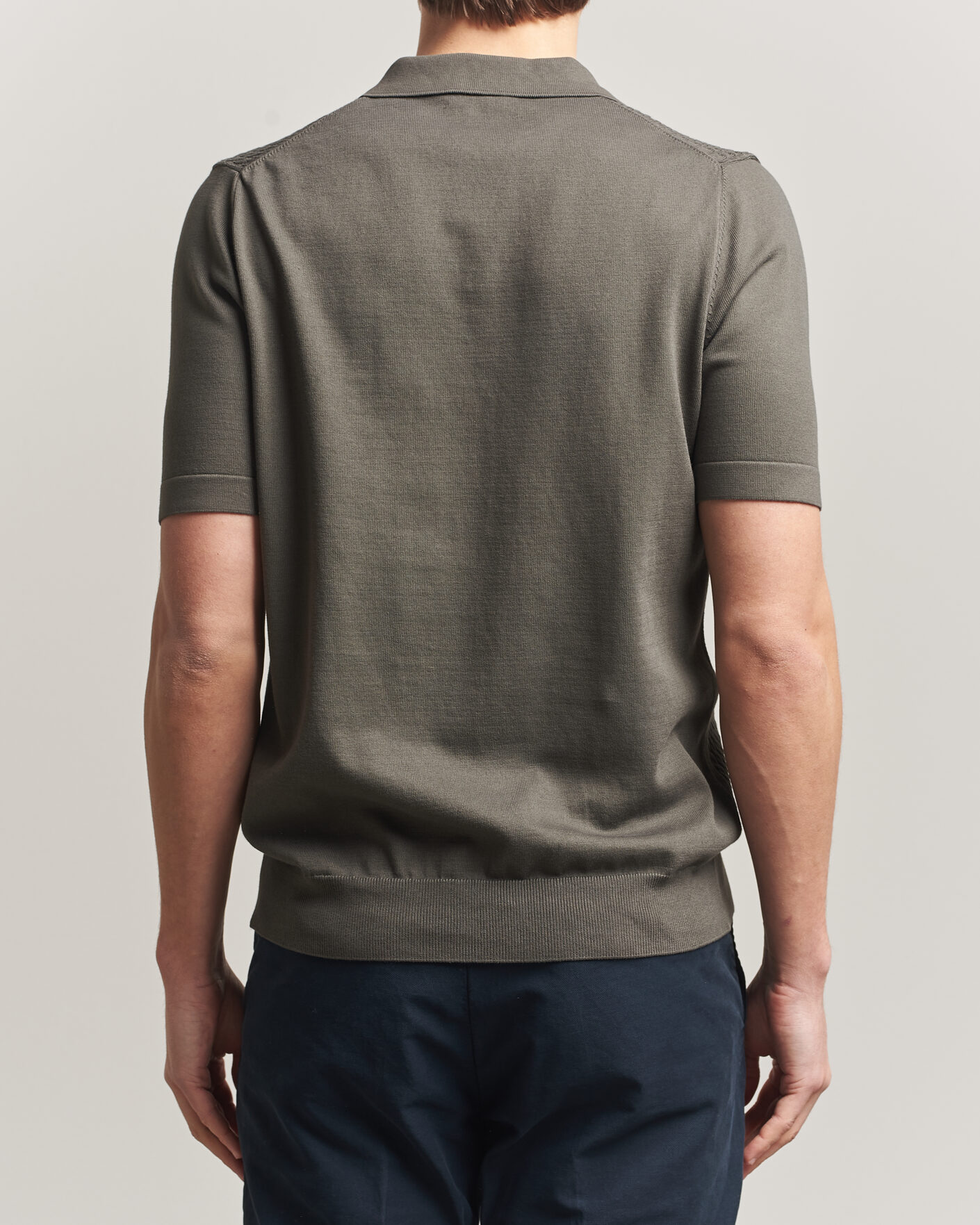 Men | Polo Shirts | Oscar Jacobson | Alf Structured Cotton Polo Green