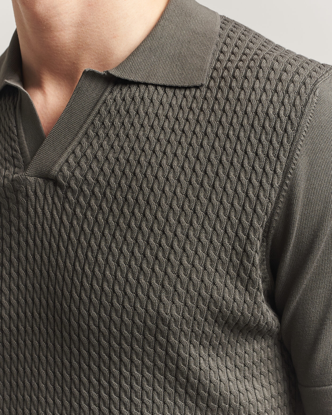 Men | Polo Shirts | Oscar Jacobson | Alf Structured Cotton Polo Green