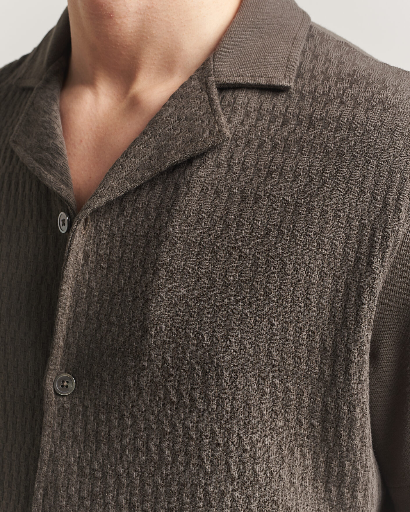 Men | Shirts | Oscar Jacobson | Kirk Knitted Short Sleeve Shirt Green