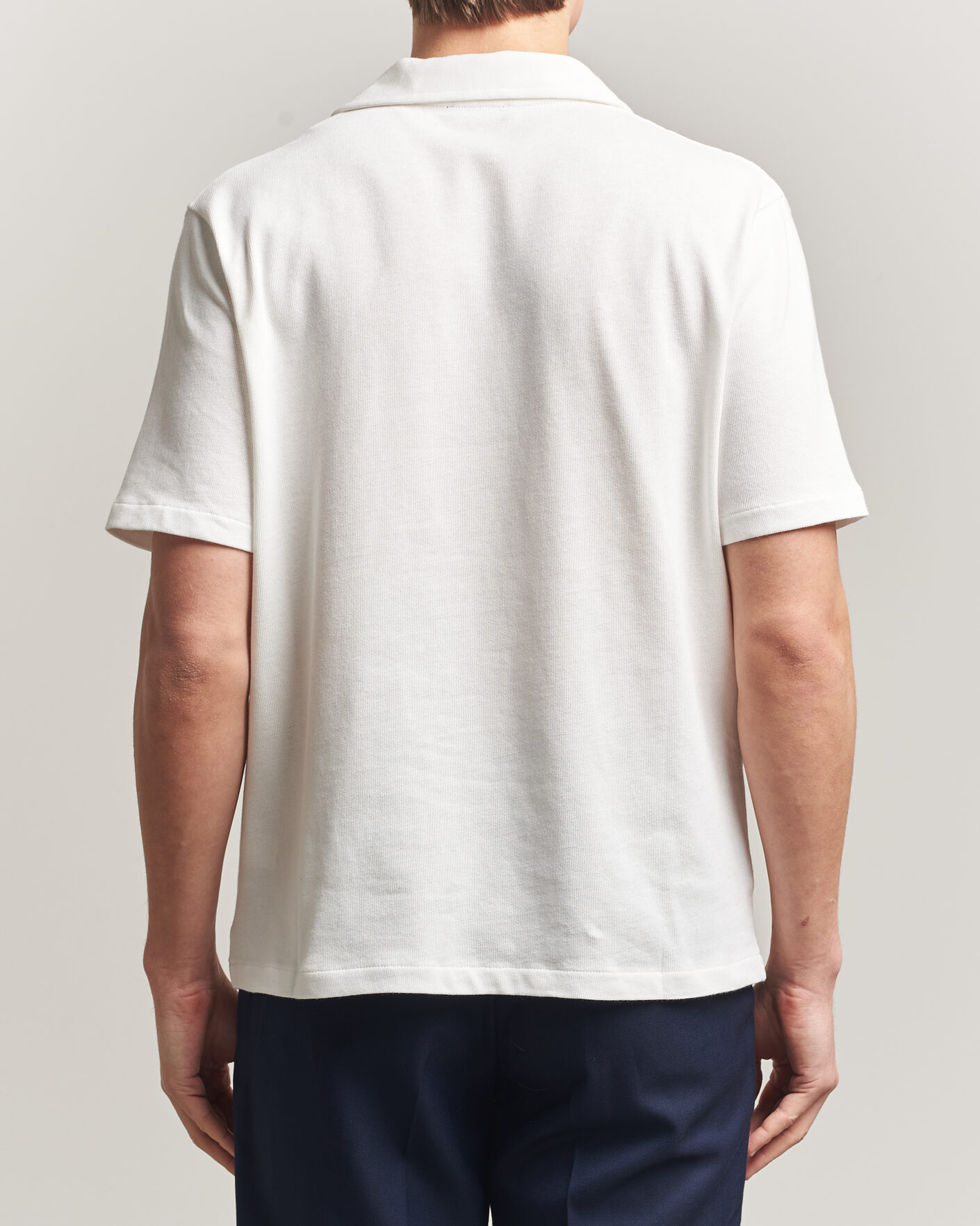 Oscar Jacobson Kirk Knitted Short Sleeve Shirt Snow White at